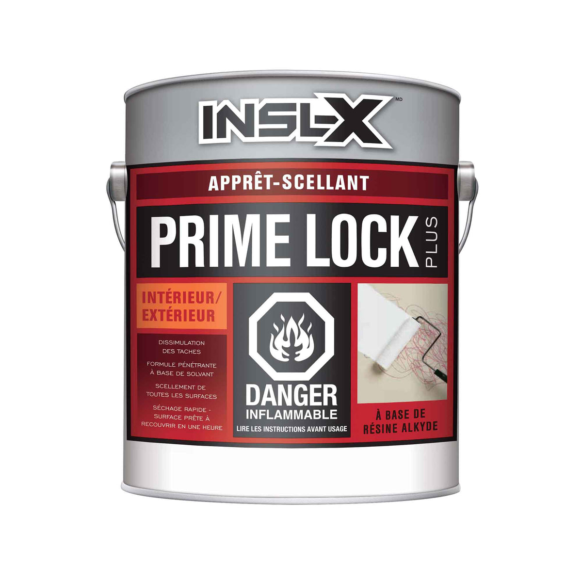 Apprêt-scellant d&#39;intérieur et d&#39;extérieur Insl-X Prime Lock Plus blanc, 3,79 L