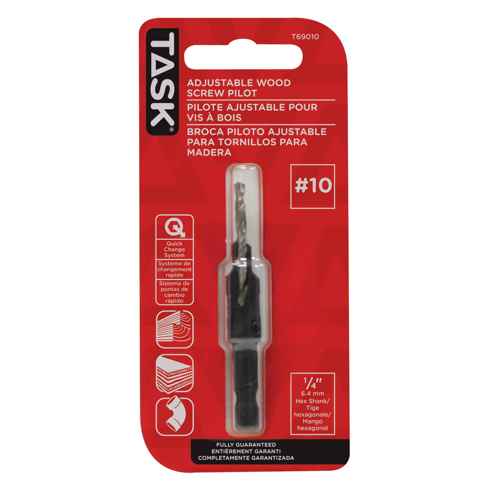 Mèche pilote pour vis à bois, # 10