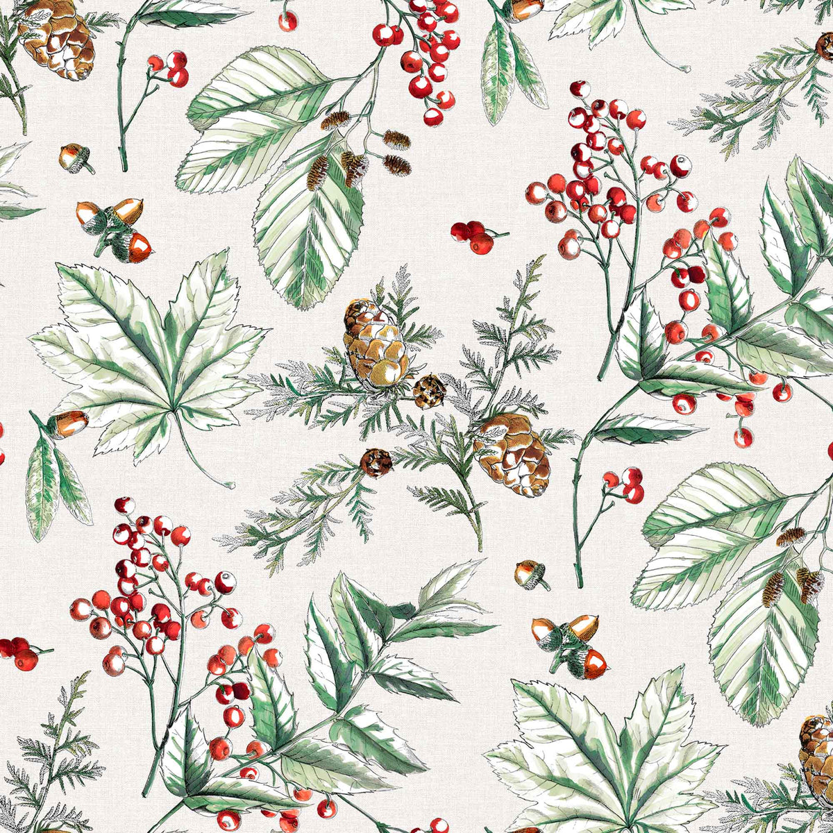 Revêtement de table avec motifs de fleurs de Noël, 55'' x 65' (vendu au pied linéaire)