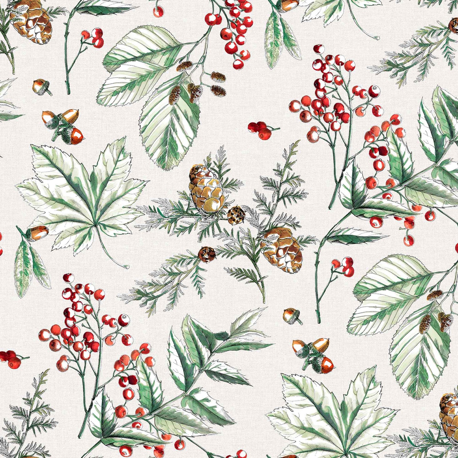 Revêtement de table avec motifs de fleurs de Noël, 55'' x 65' (vendu au pied linéaire)