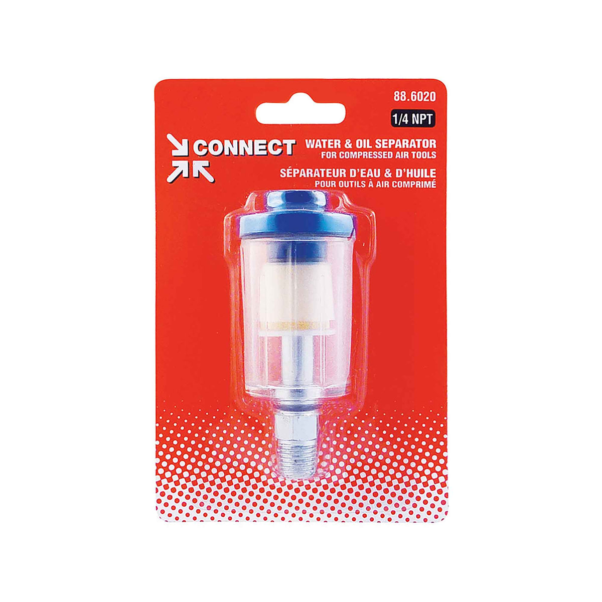 Filtre à eau et à huile jetable pour outils à air, 1/4 (M) NPT
