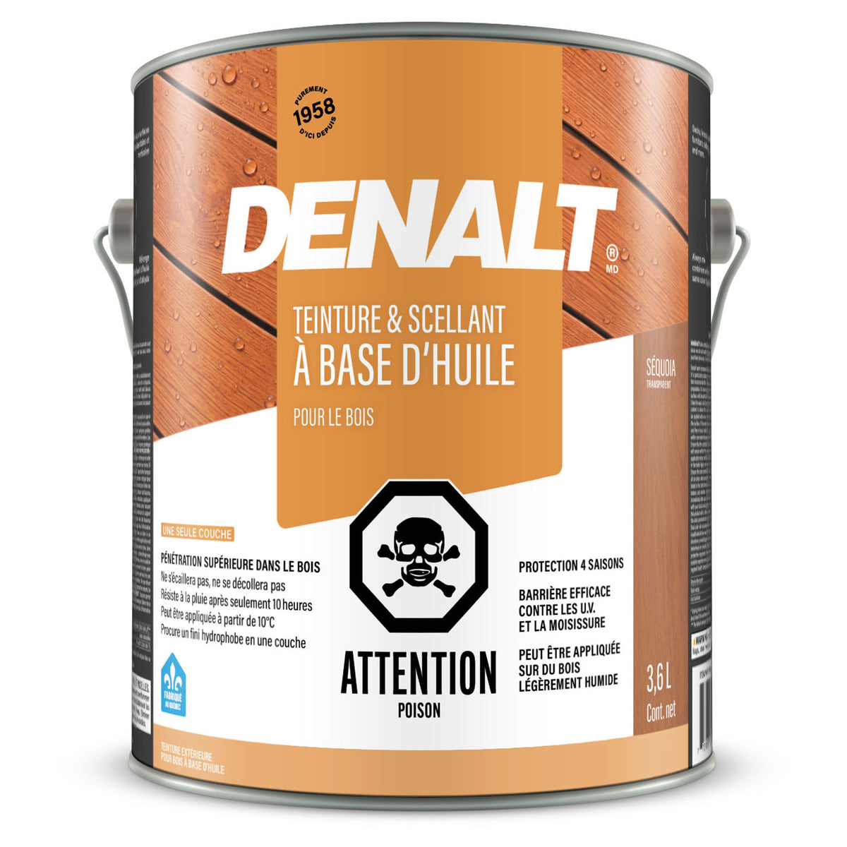 Teinture et scellant à base d’huile semi-transparent, 3,6 L (séquoia)