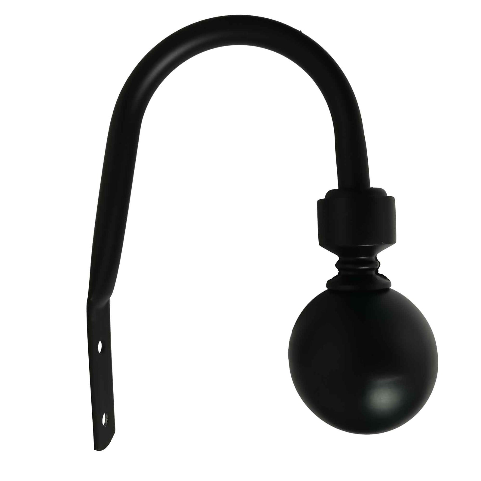 Embrasses à rideaux à extrémités rondes, noir 