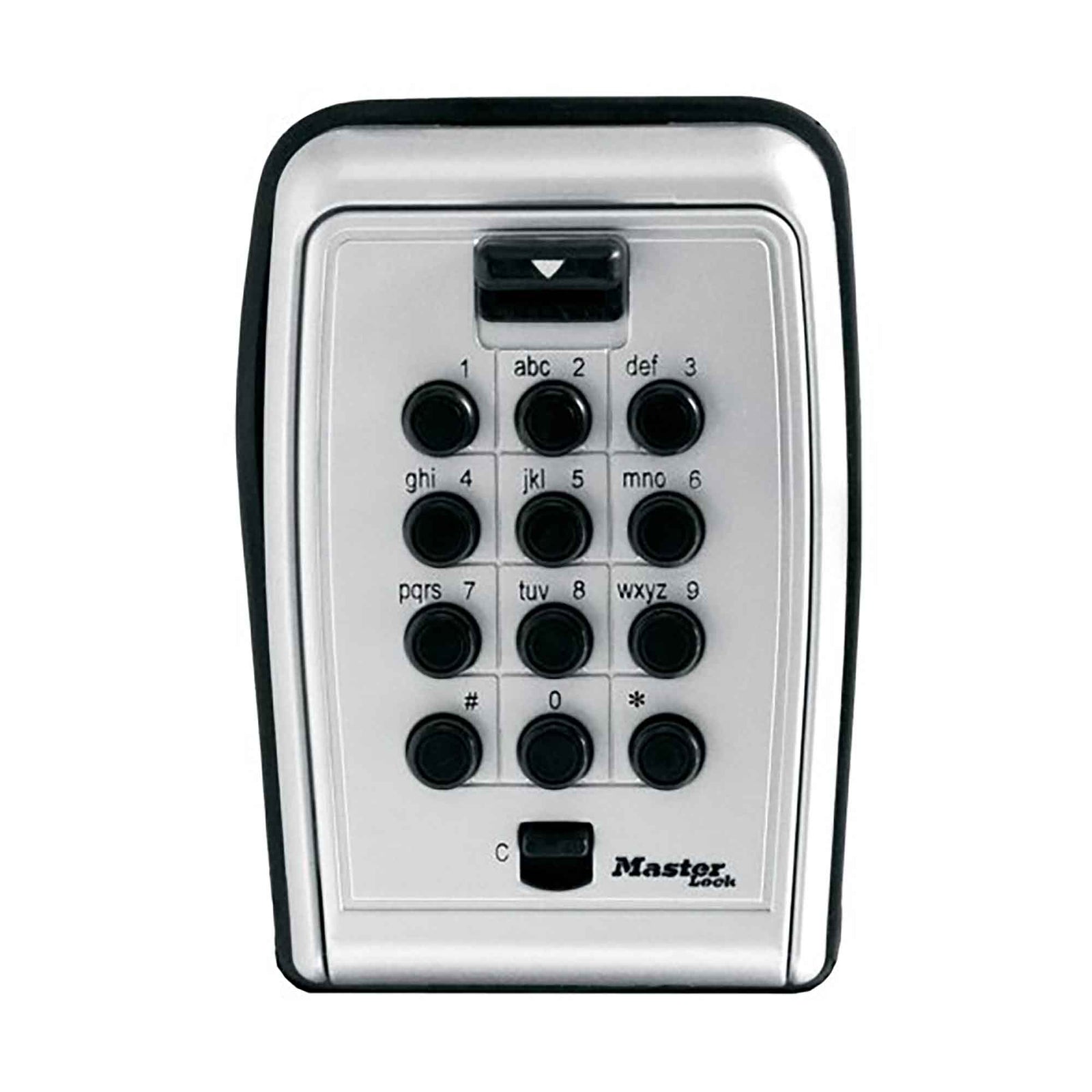 Boite murale de 3-1/8" de large avec bouton-poussoir pour remiser les clés, combinaison modifiable