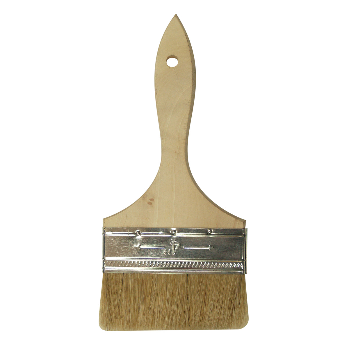 Pinceau Chip de 4 po, série Utility, soie blanche, manche en bois