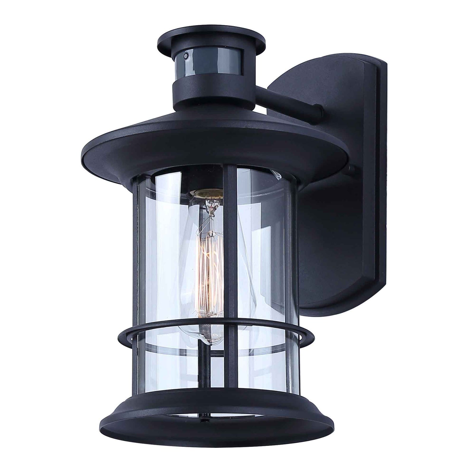 Luminaire mural d'extérieur DAKOTA à 1 lumière avec détecteur de mouvement, noir