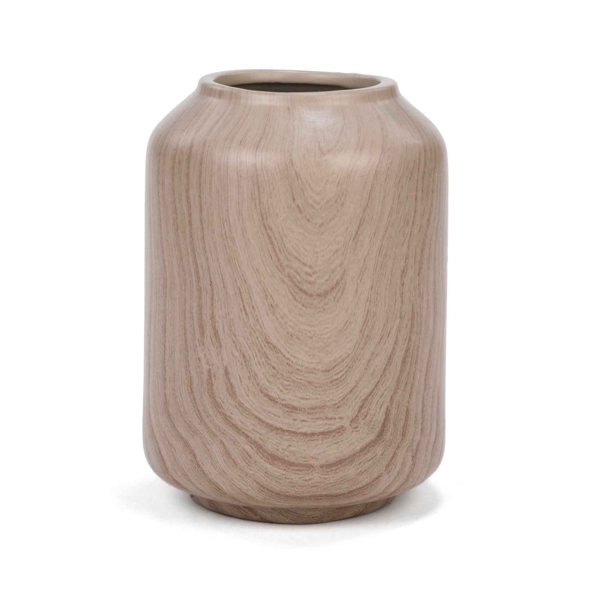 Vase en céramique à aspect de bois, 4-1/2&quot; x 6&quot;