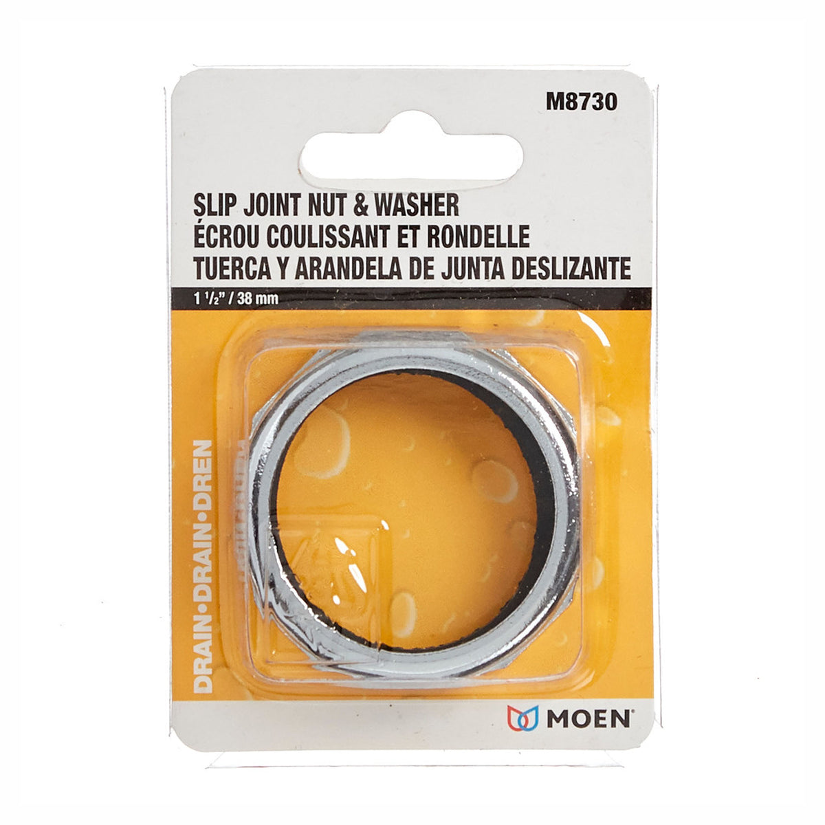 Écrou coulissant avec rondelle pour joint, 1-1/2" (chrome)