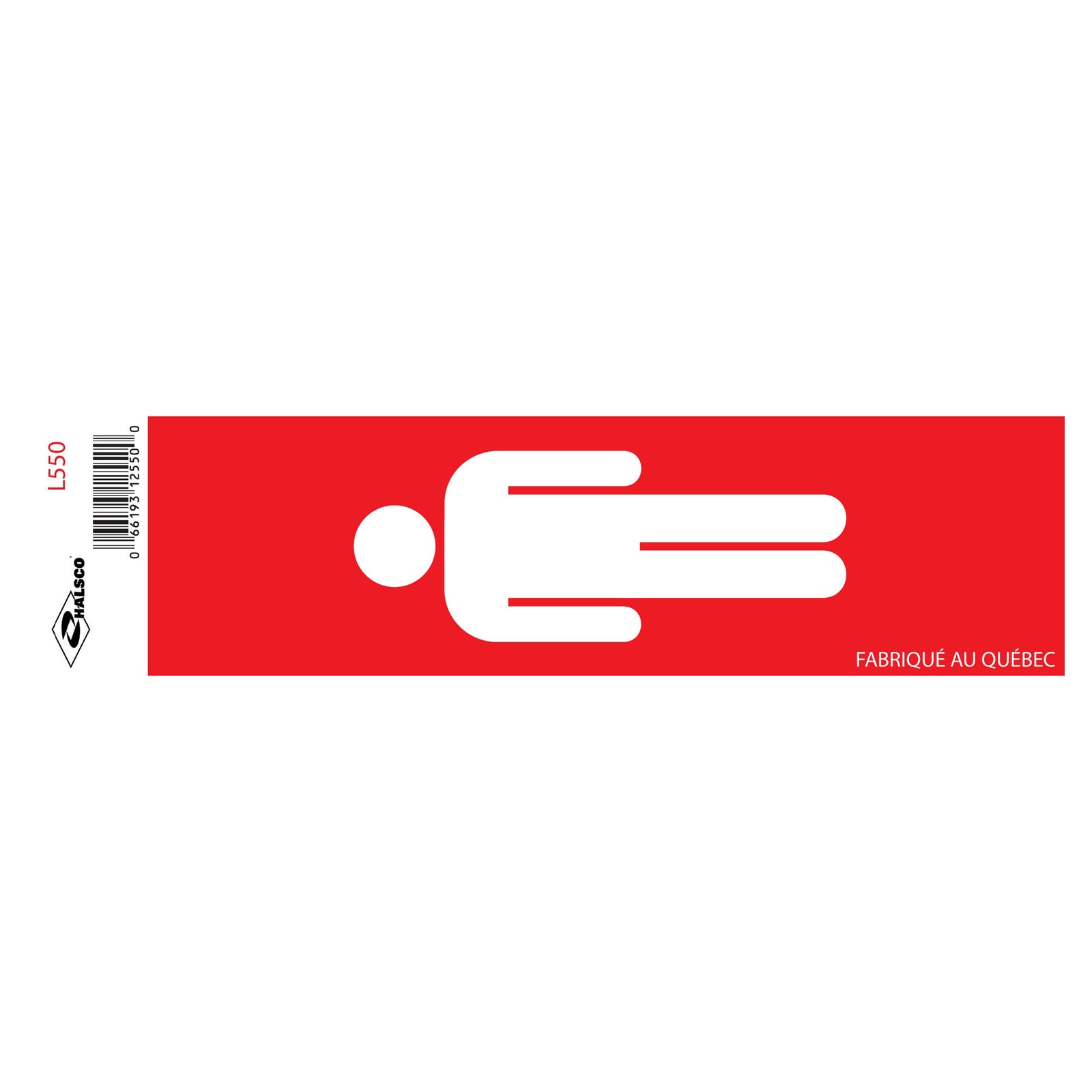 Autocollant en vinyle "Toilette pour hommes", 2" x 8"