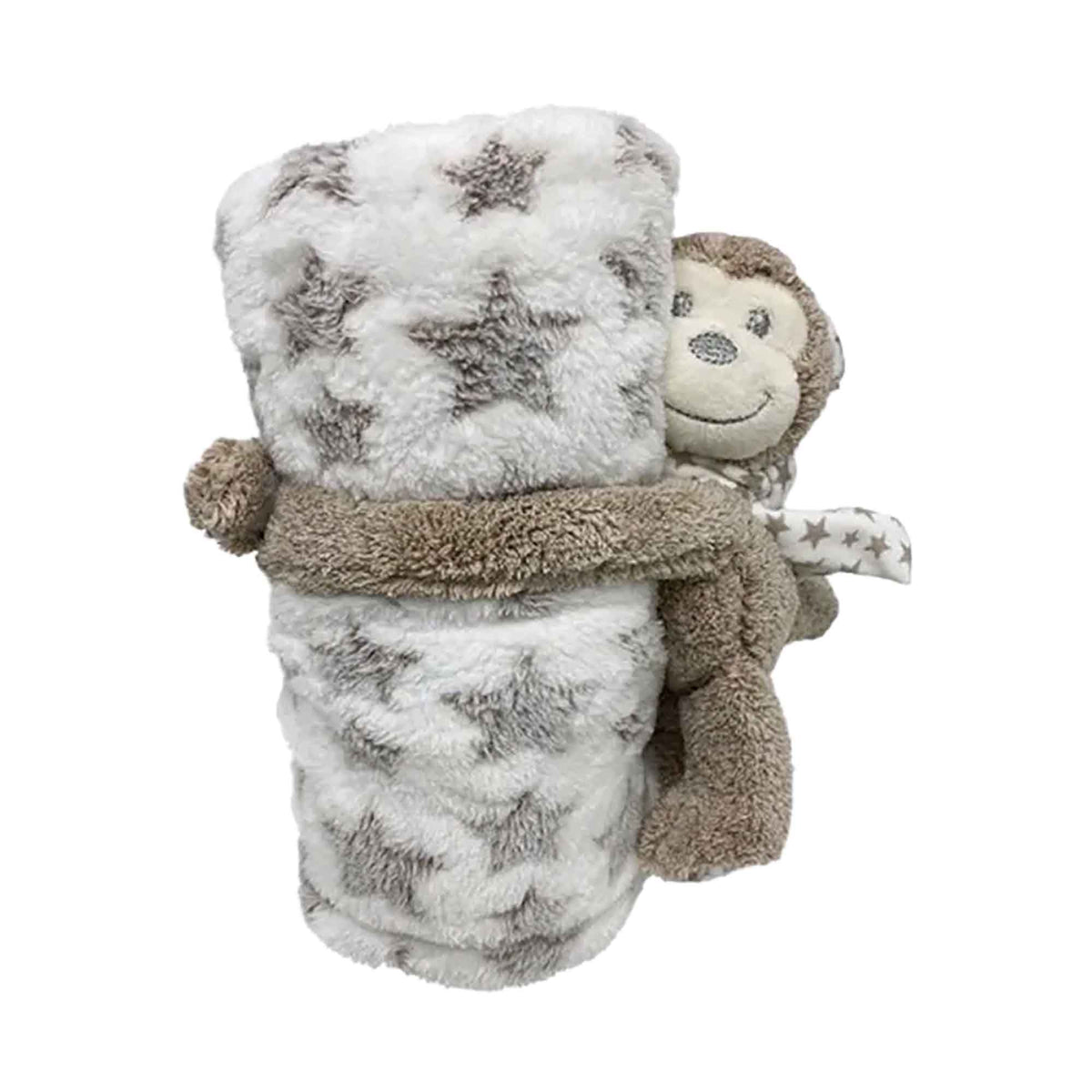 Jeté de 27&#39;&#39; x 39&#39;&#39; avec peluche pour enfant, singe