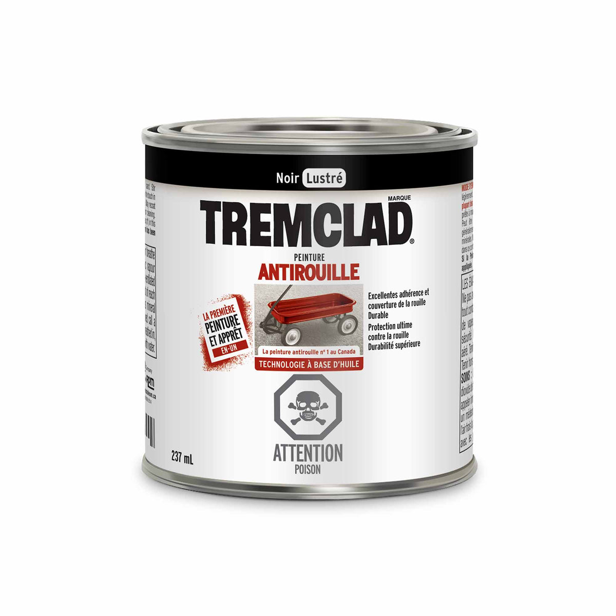 Tremclad peinture antirouille à base d&#39;huile noir lustré, 237 ml