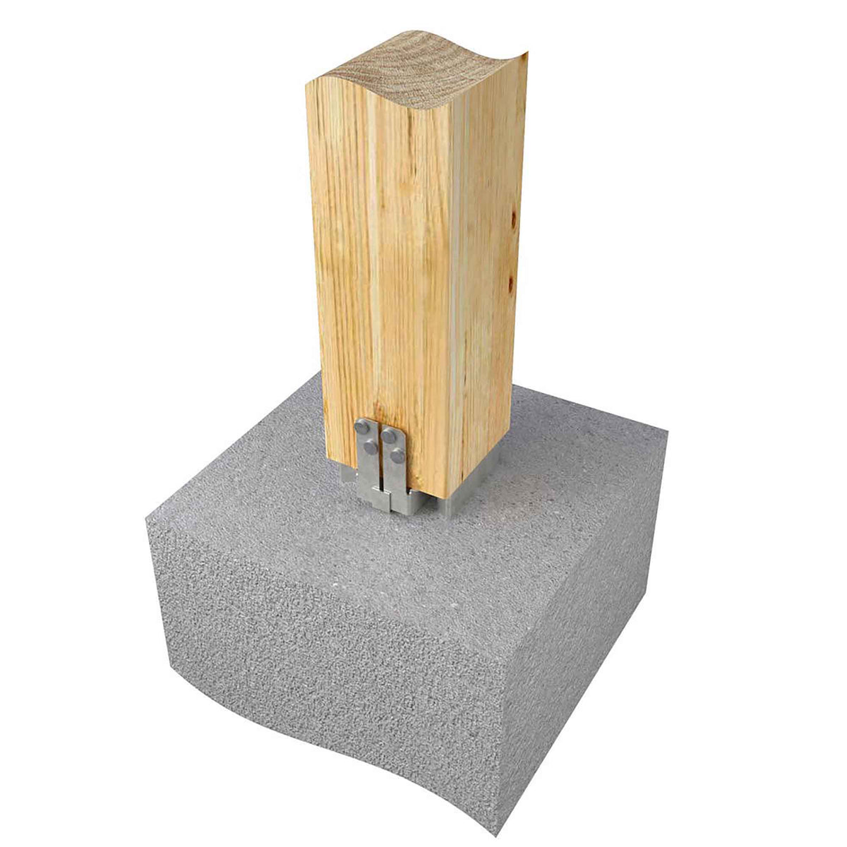 Ancrage de poteau triple en zinc, 4'' x 4''