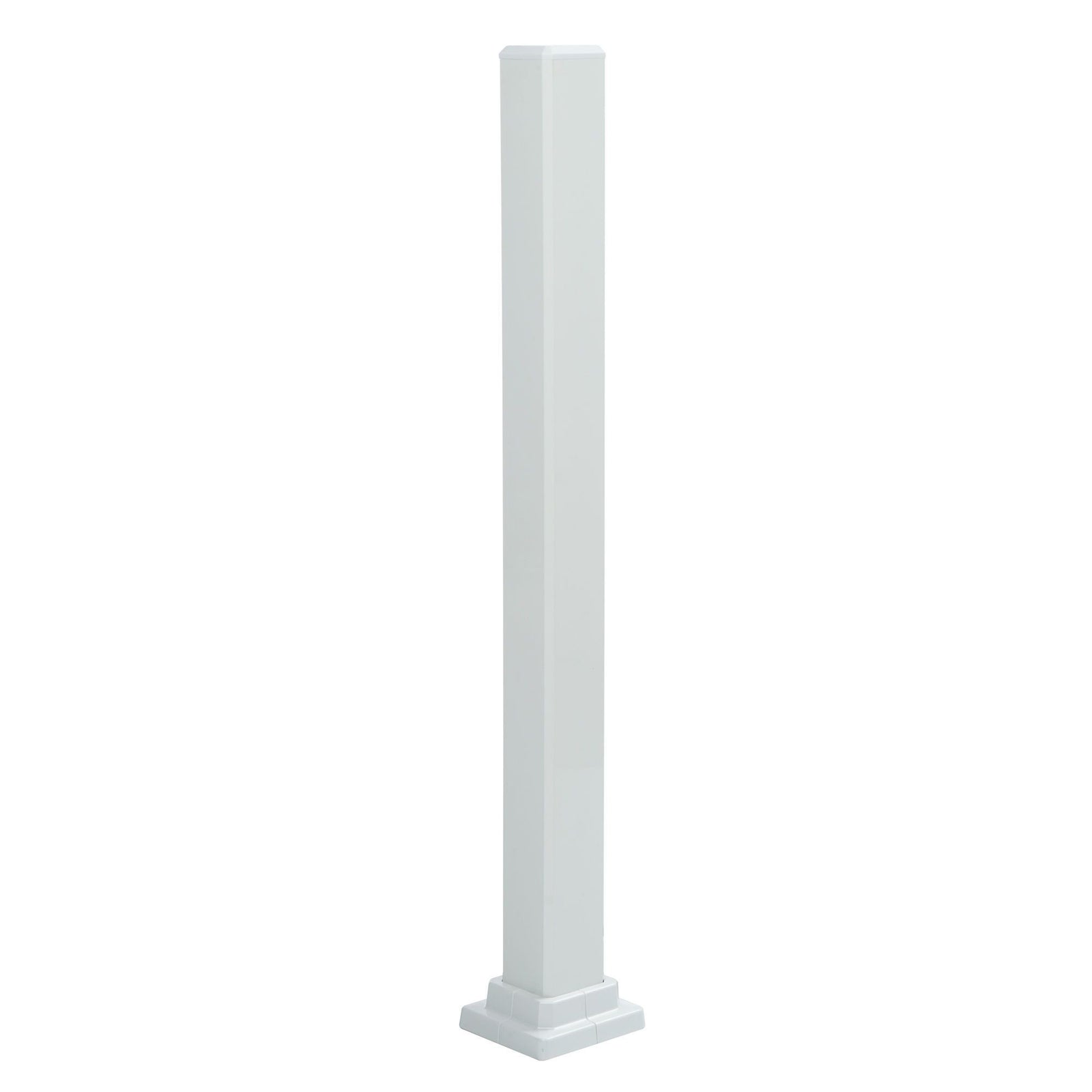 Poteau de descente en aluminium blanc pour rampe de 36'' de hauteur, 40-1/2'' x 3''
