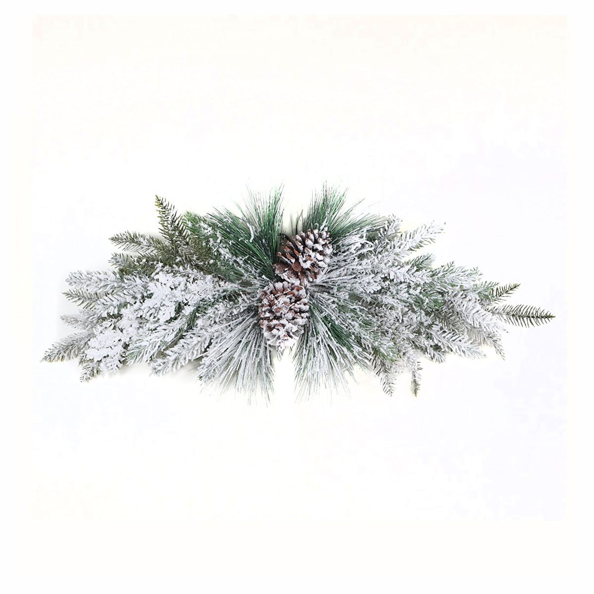 Décoration de pin floquée avec pommes de pin, 31"