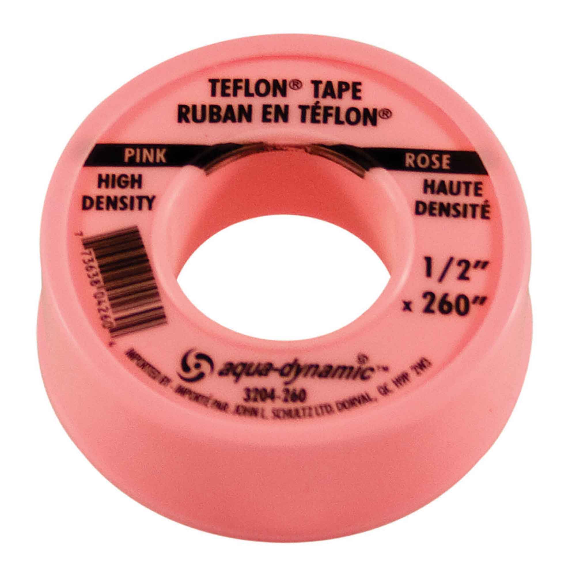 Ruban en téflon rose à haute densité, 1/2" x 260"