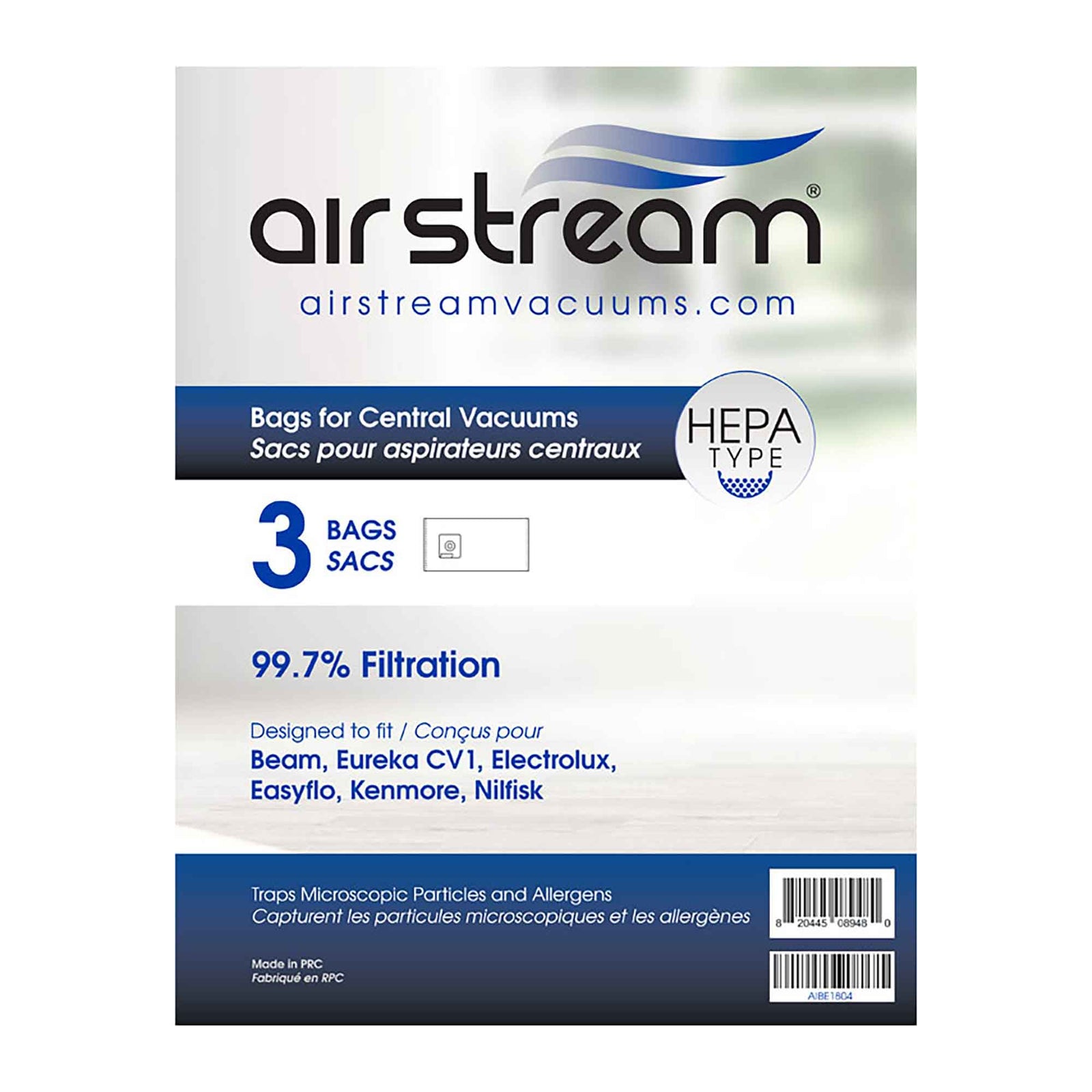 Sac pour aspirateurs centraux de Type HEPA, 3 unités