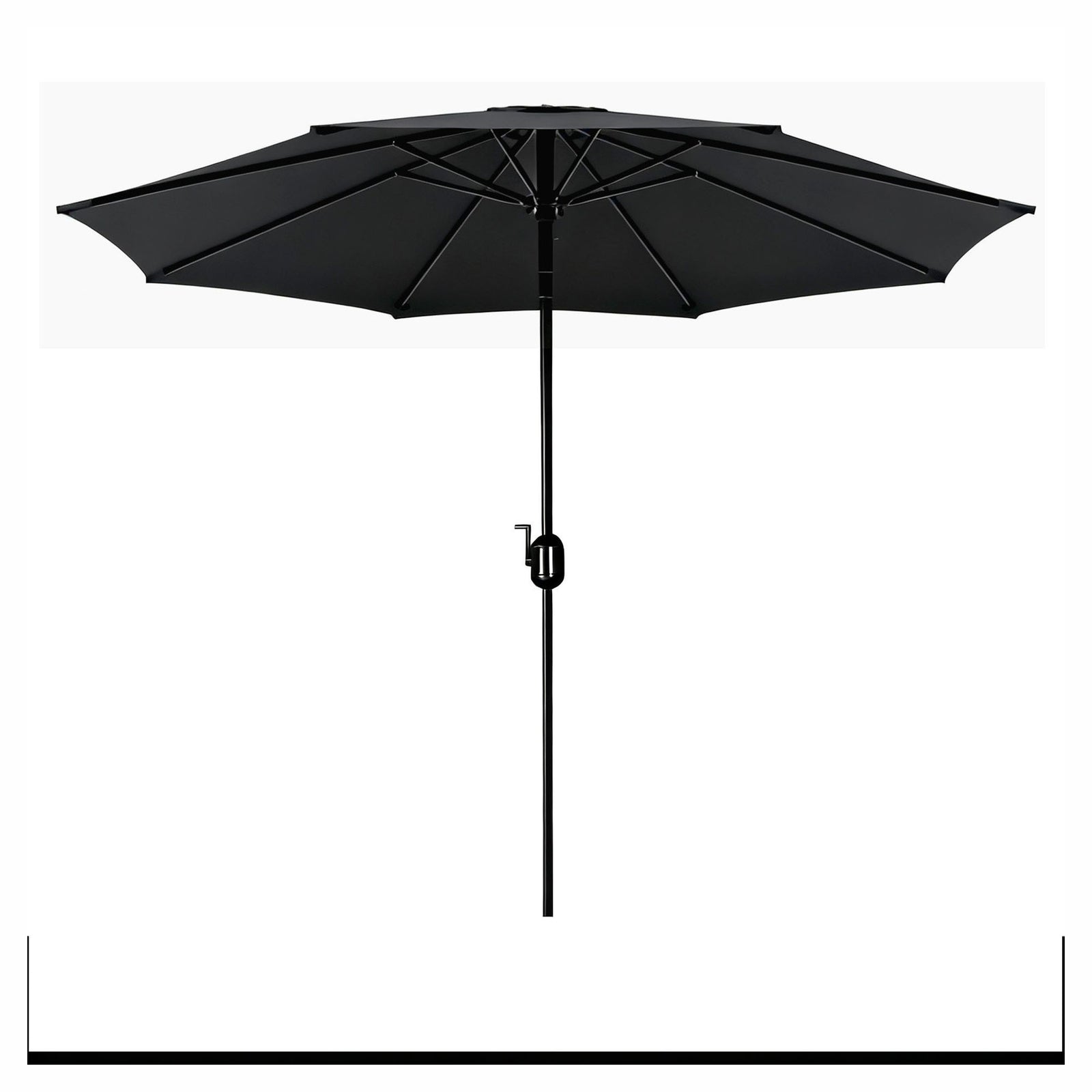 Parasol de marché en aluminium de 9', noir