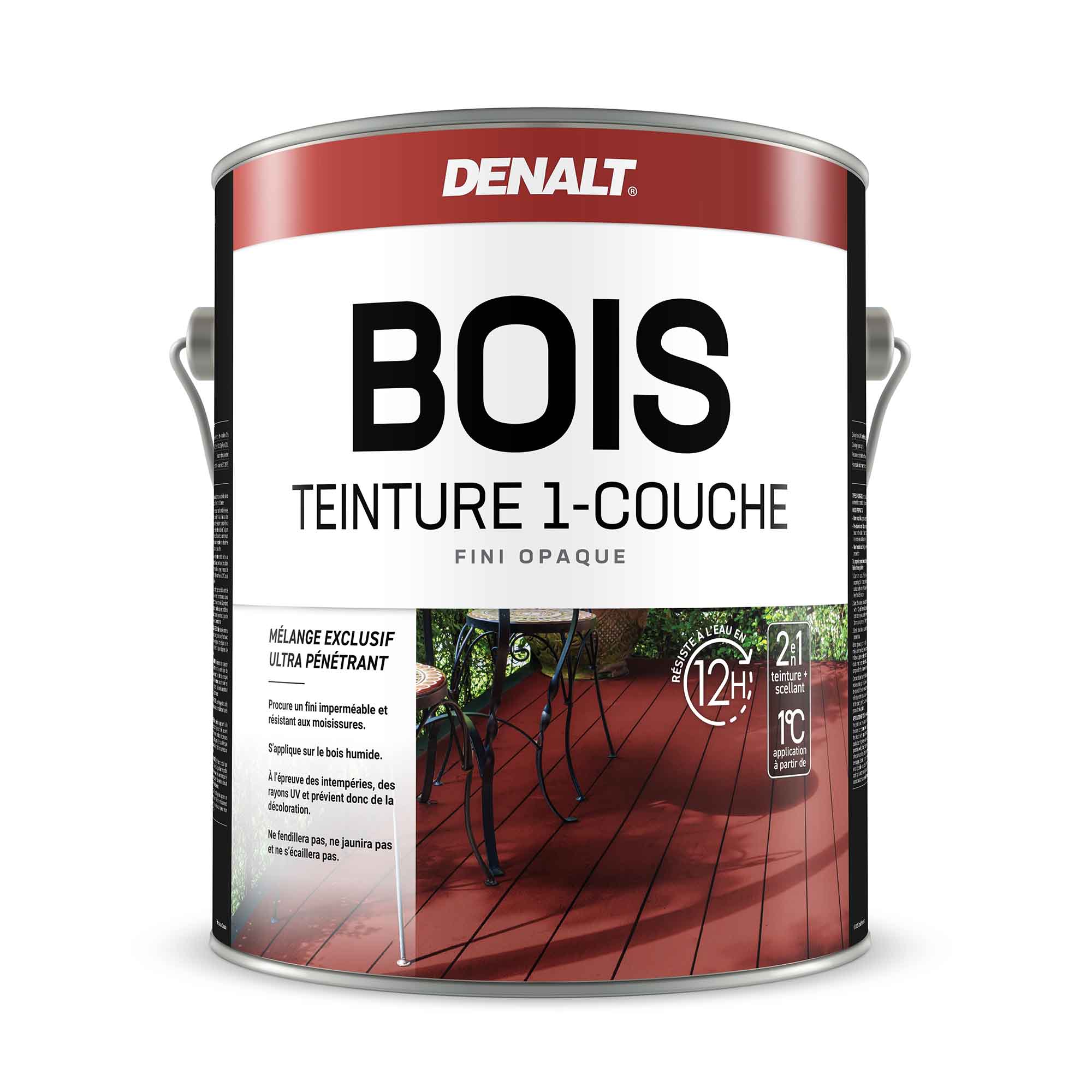 Teinture 1-couche Bois pour extérieur opaque blanc naturel, 3,7 L