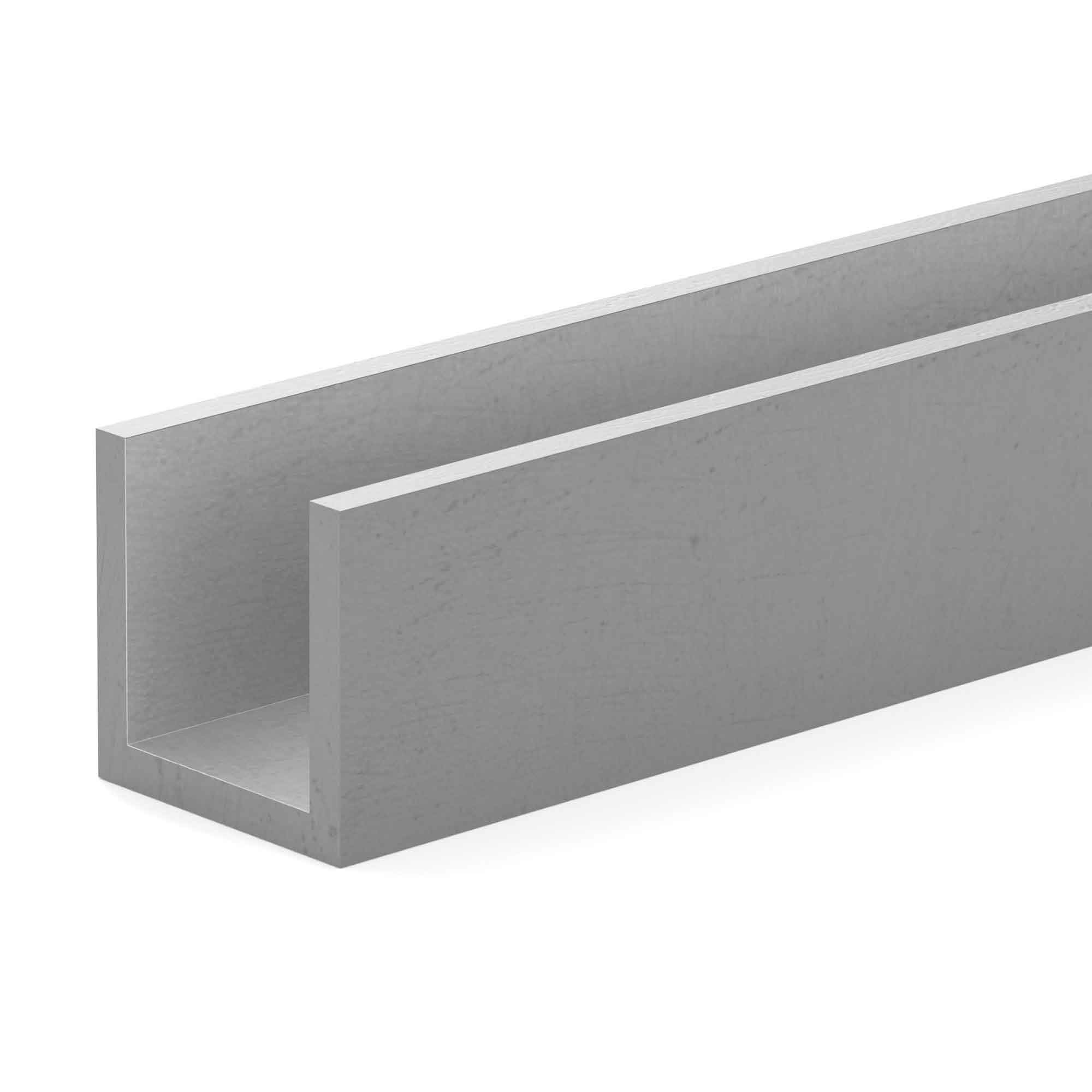 Profilé En U En Aluminium 6063 - Dimensions Extérieures 45x25 Mm, épaisseur 2 Mm - Longueur 50 Cm (personnalisable) - Pour Encadrement, Support, Bricolage