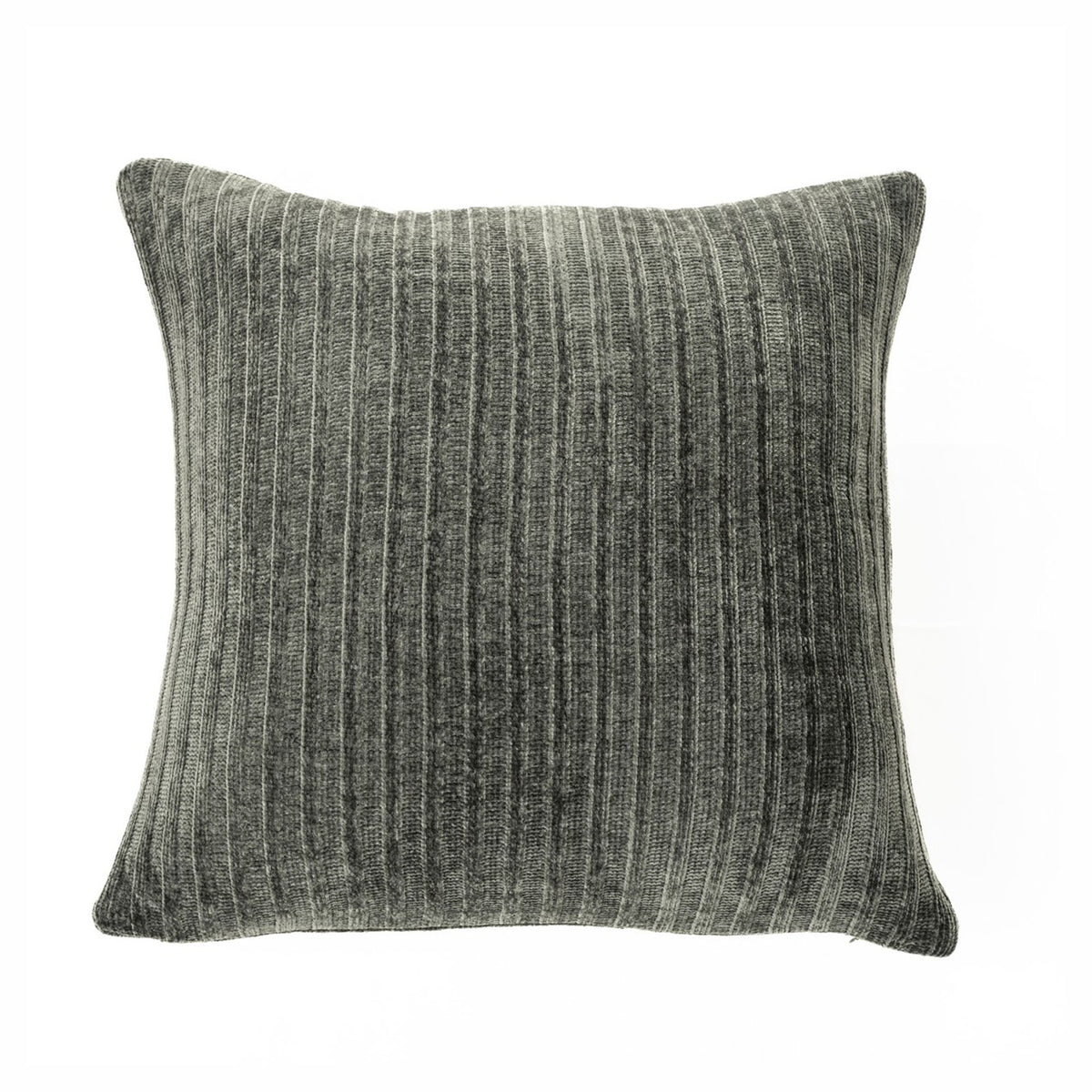 Coussin européen Hippy en chenille, 25" x 25" (verte)