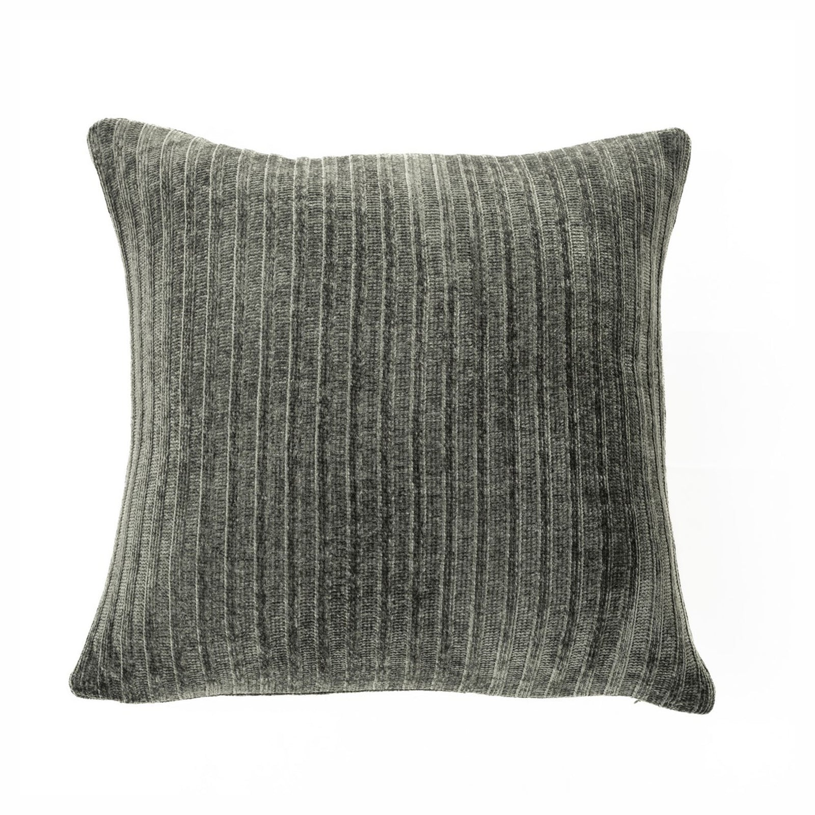 Coussin européen Hippy en chenille, 25" x 25" (verte)
