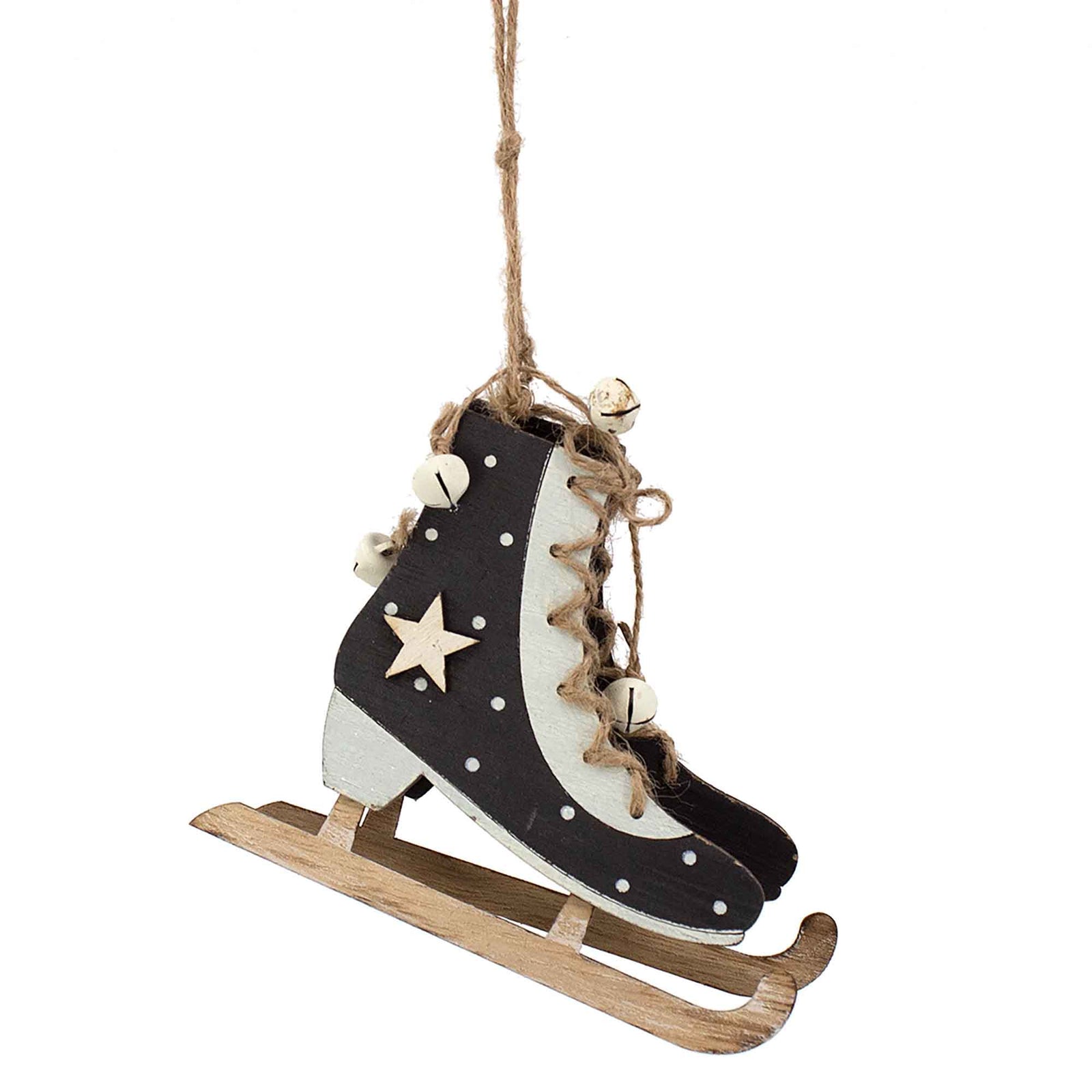 Ornement de patins en bois, 5''