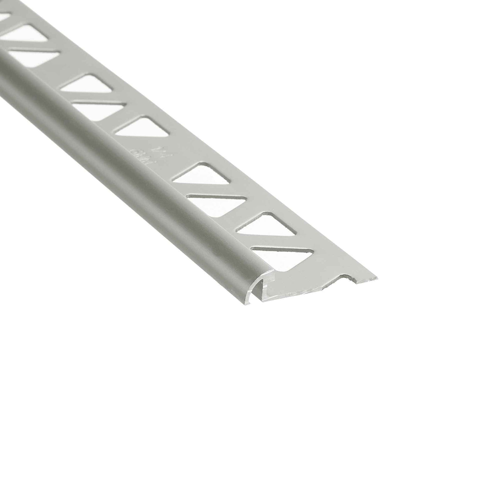 Bordure de carrelage ronde argent satiné anodisé, 1/4" x 8'