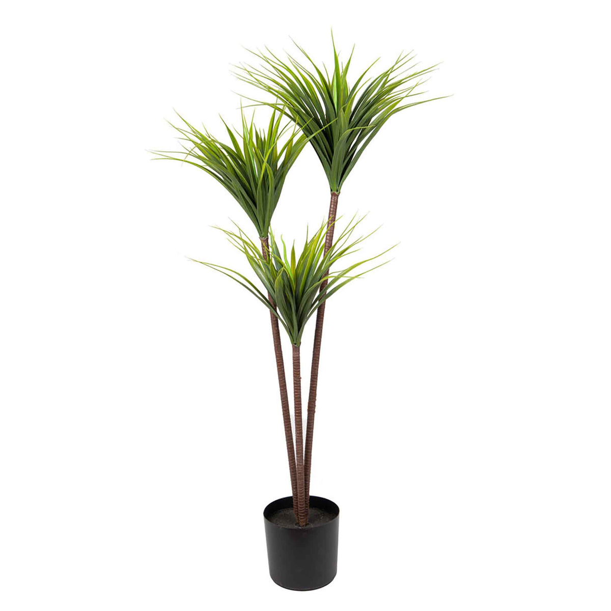 Plante Dracaena artificielle en pot noir, 55&quot;