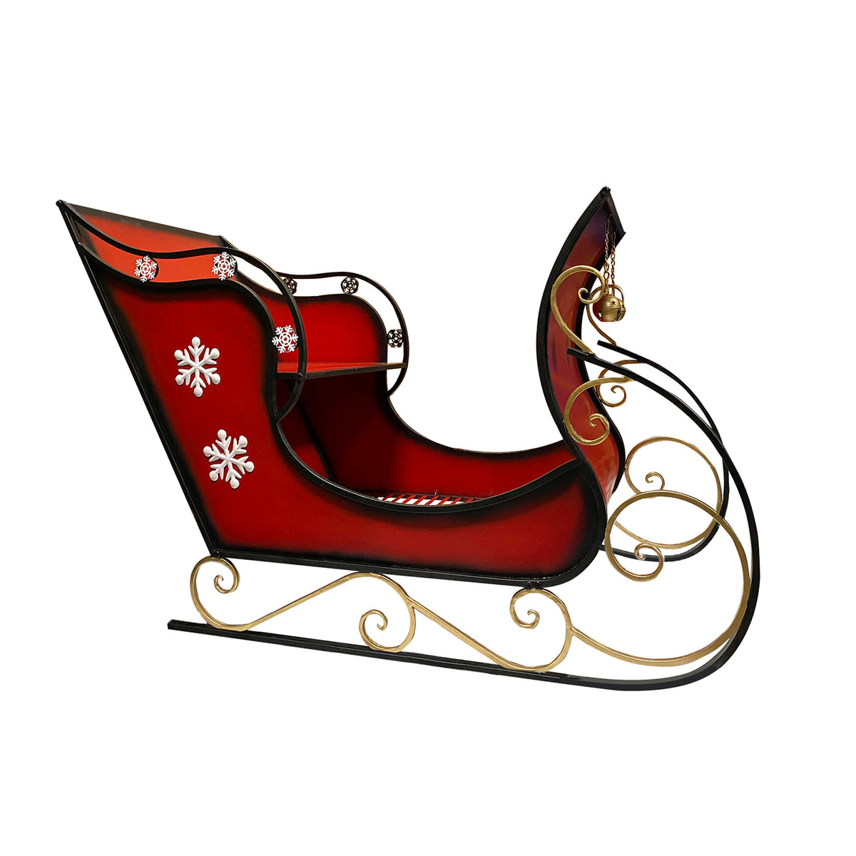 Traîneau du Père Noël en métal rouge, 57''