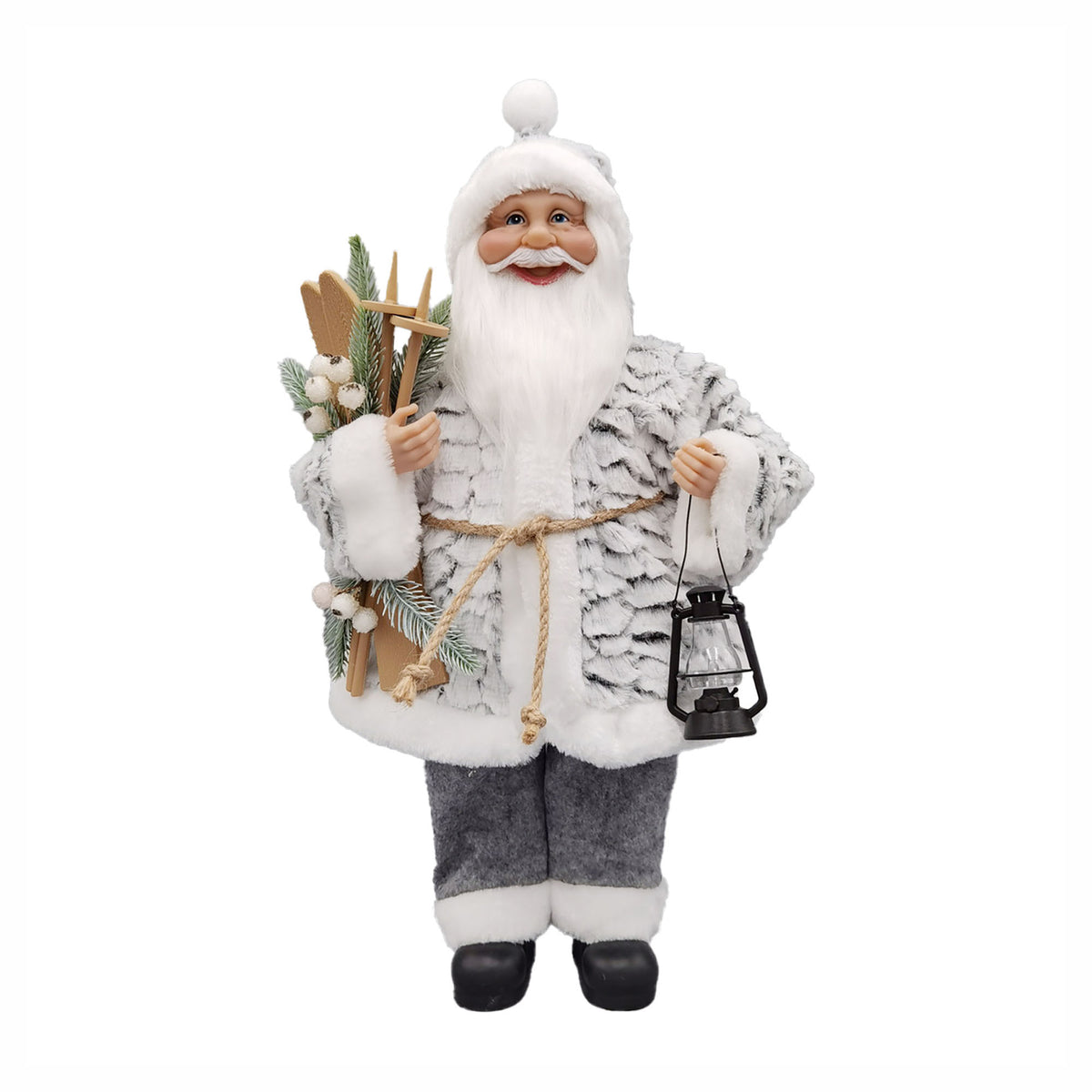 Décoration du Père Noël avec lanterne et skis, 18"