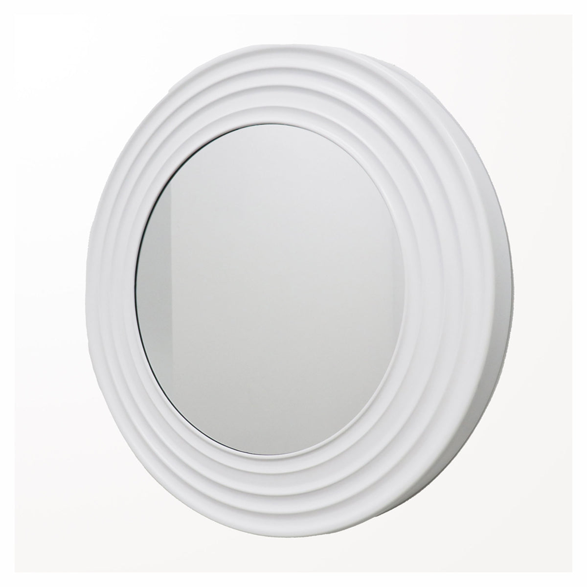 Miroir rond et avec cadre blanc , 23"