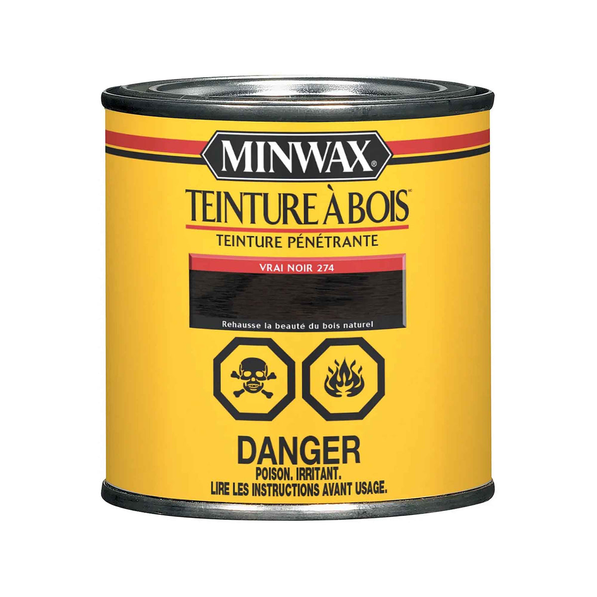 Teinture à bois semi-transparent vrai noir, 236 ml