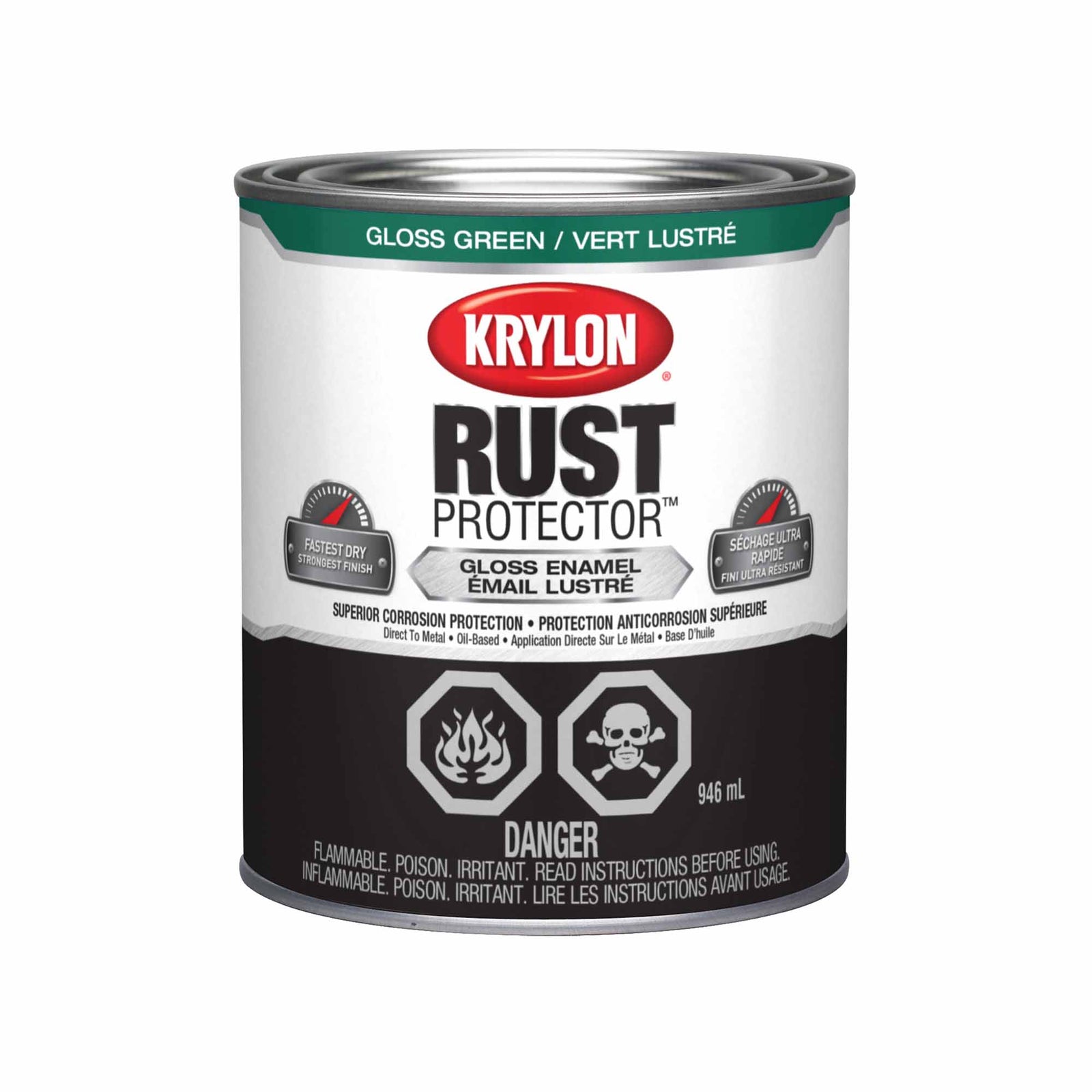 Krylon Rust Protector émail lustré vert, 946 ml