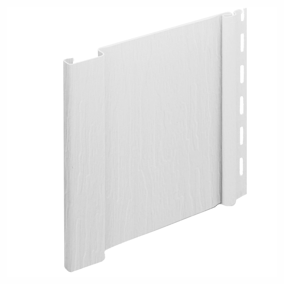 Revêtement vertical de style planche et baguette en vinyle blanc, 10' x 1/2" x 8" (17 unités / 100 pi2)