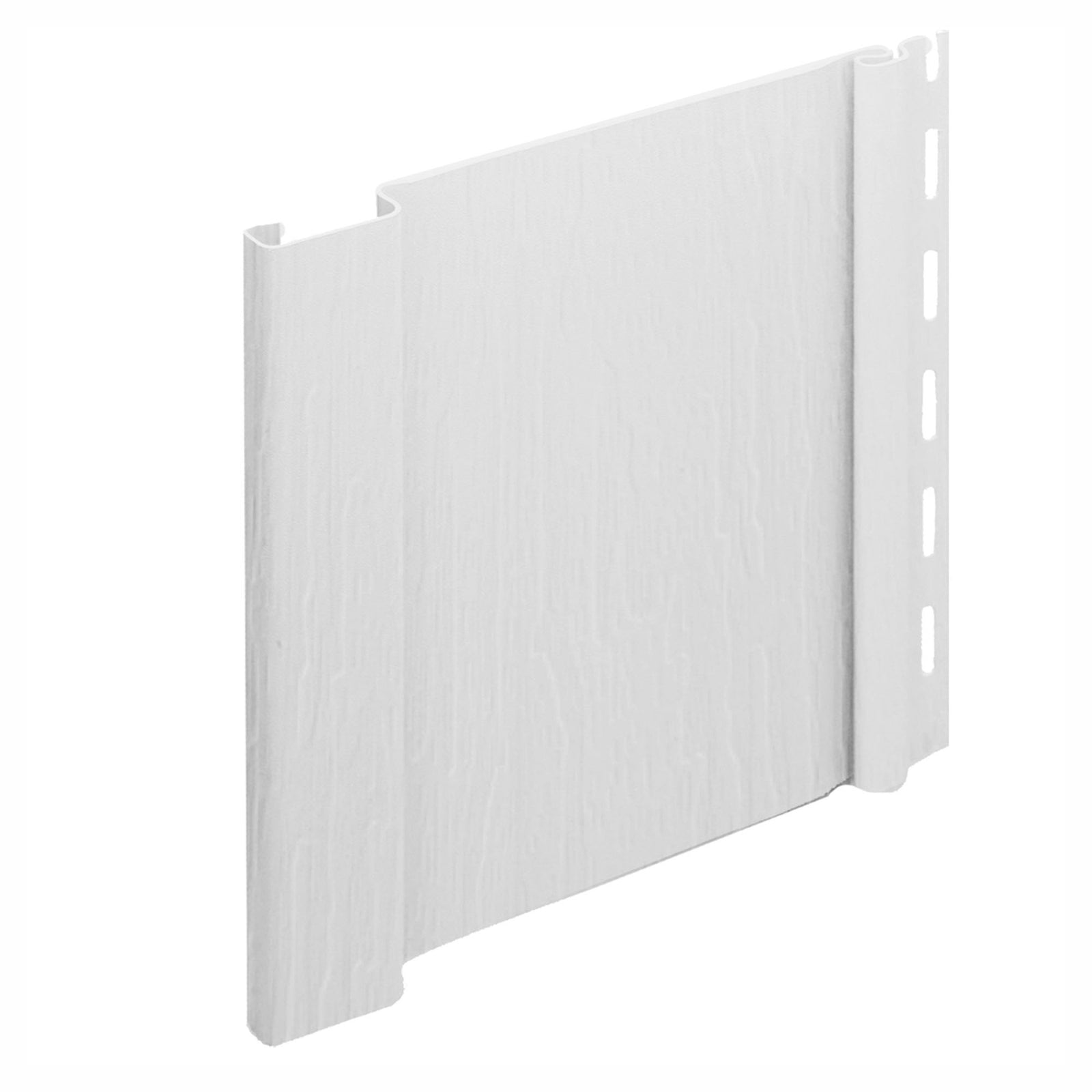 Revêtement vertical de style planche et baguette en vinyle blanc, 10' x 1/2" x 8" (17 unités / 100 pi2)