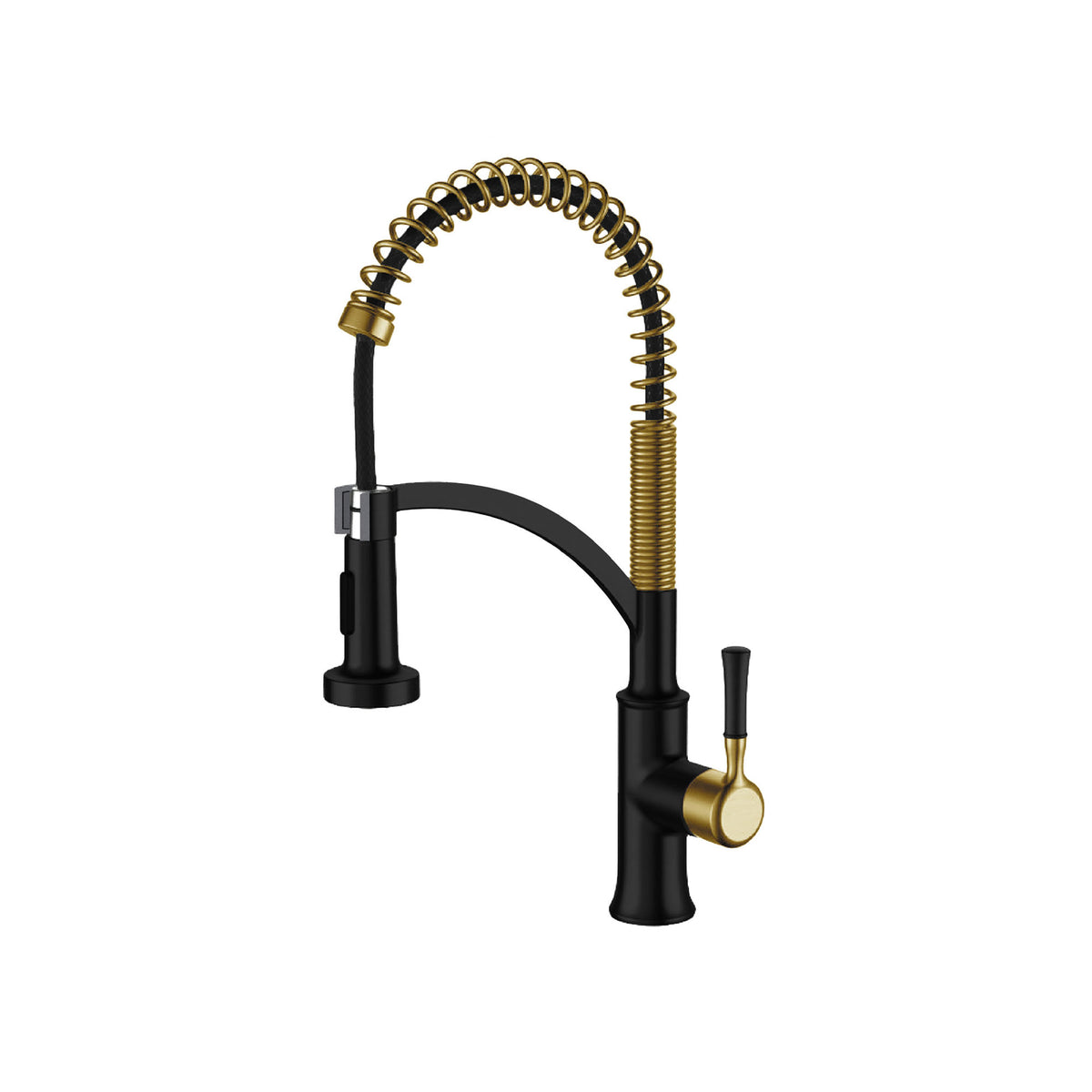 Robinet de style industriel à poignée simple MAGICO-GD-BK, noir mat et or brossé