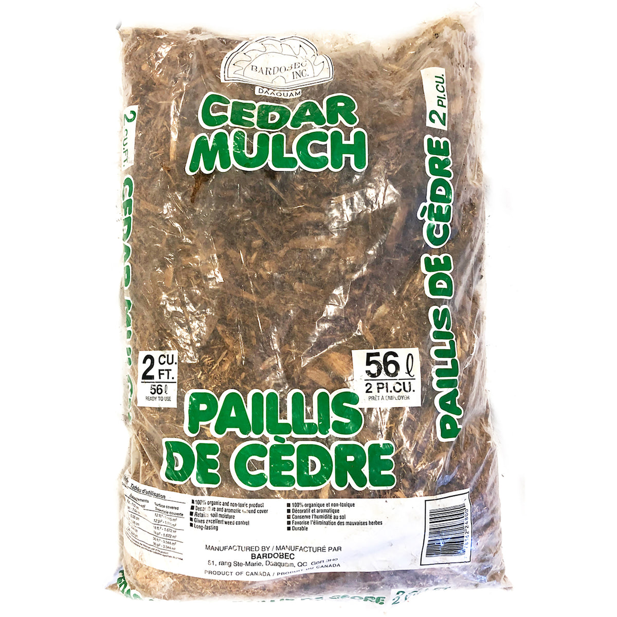 Paillis naturel fait à 100 % de cèdre, 56,6 L (2 pi³)