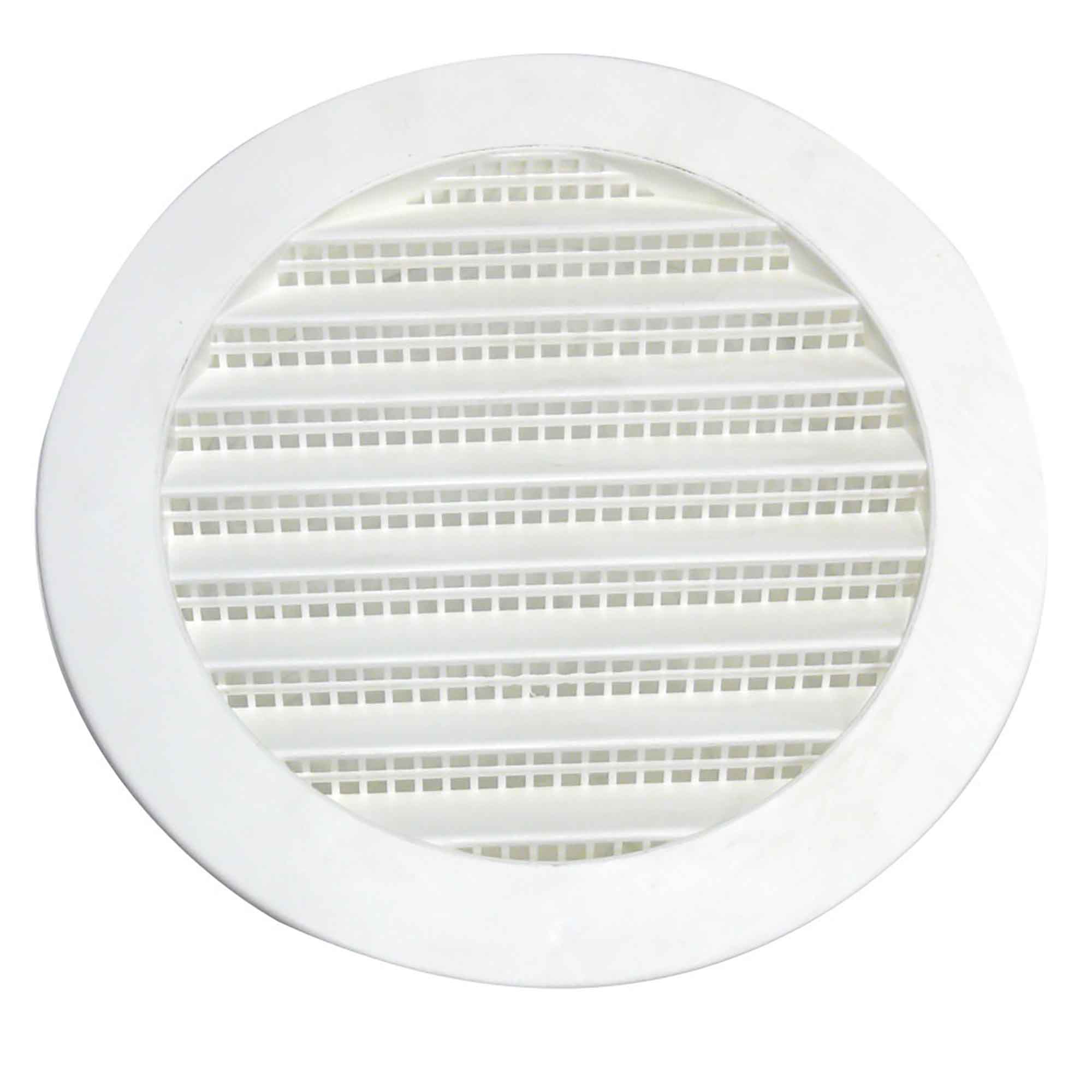 Mini persienne ronde en plastique blanc, 3"