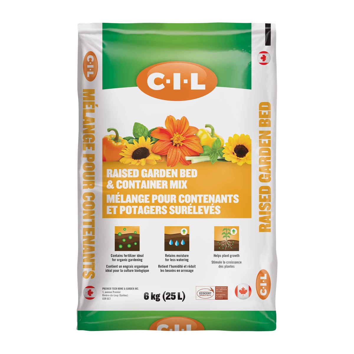 Mélange de terreau pour contenants et potagers surélevés, 25 L