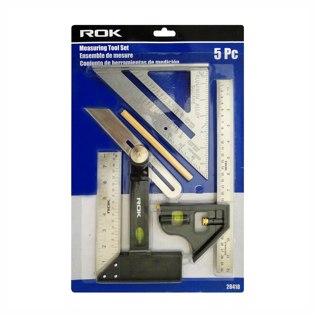 Ensemble d'outils de mesure, 5 pièces