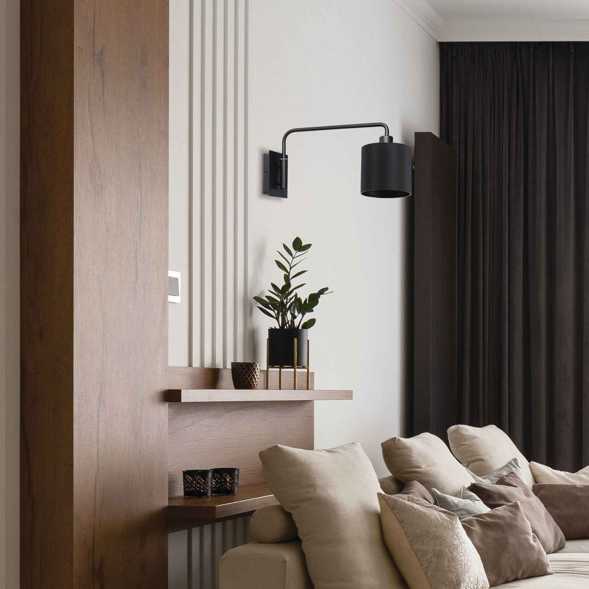 Luminaire mural Staiti, noir