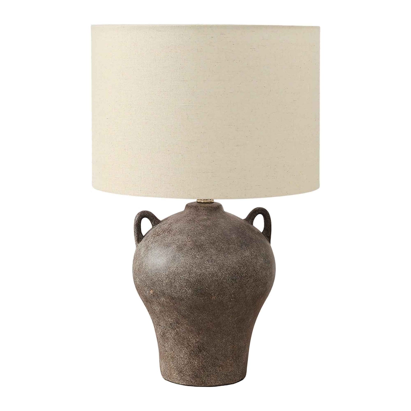 Lampe de table en céramique avec abat-jour, 22,25'' (brun et beige)