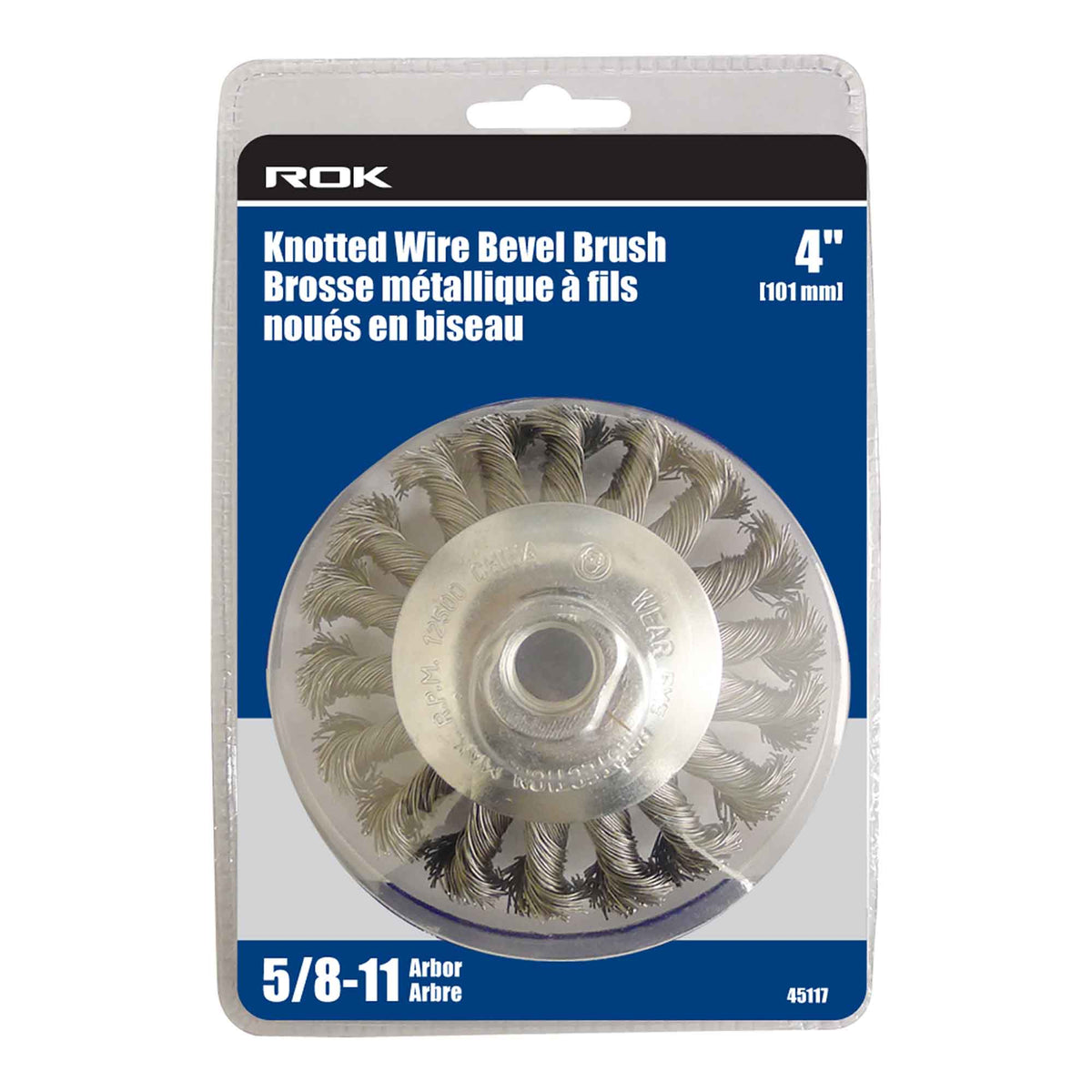 Brosse métallique à fils noués en biseau, 4''