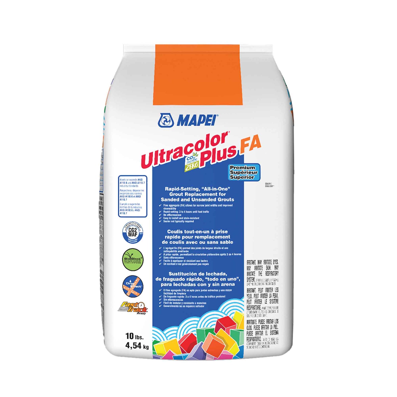 Coulis tout-en-un à prise rapide pour remplacement de coulis avec ou sans sable Ultracolor Plus FA de 10 lb, gris #09