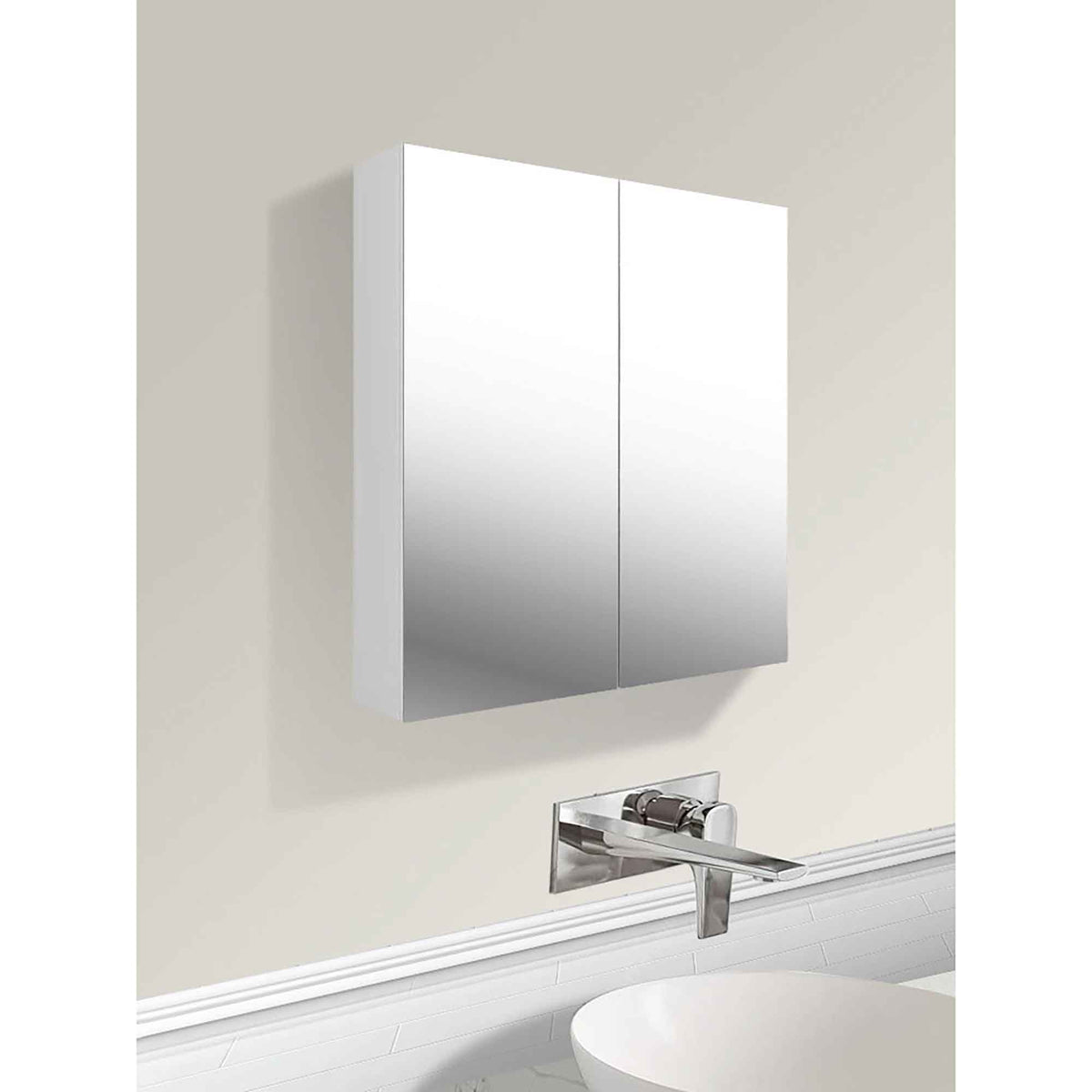 Pharmacie murale à cadrage blanc avec 2 portes, 23,6'' x 29,5'' x 5,9''