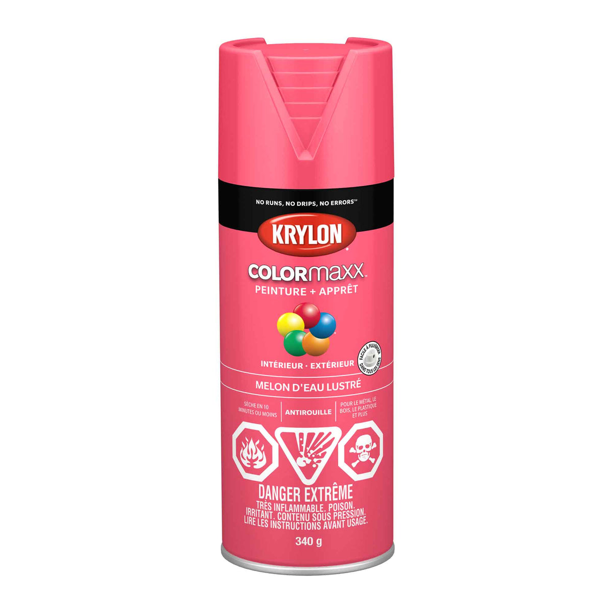 Krylon aérosol COLORMAXX peinture + apprêt melon d&#39;eau lustré, 340 g