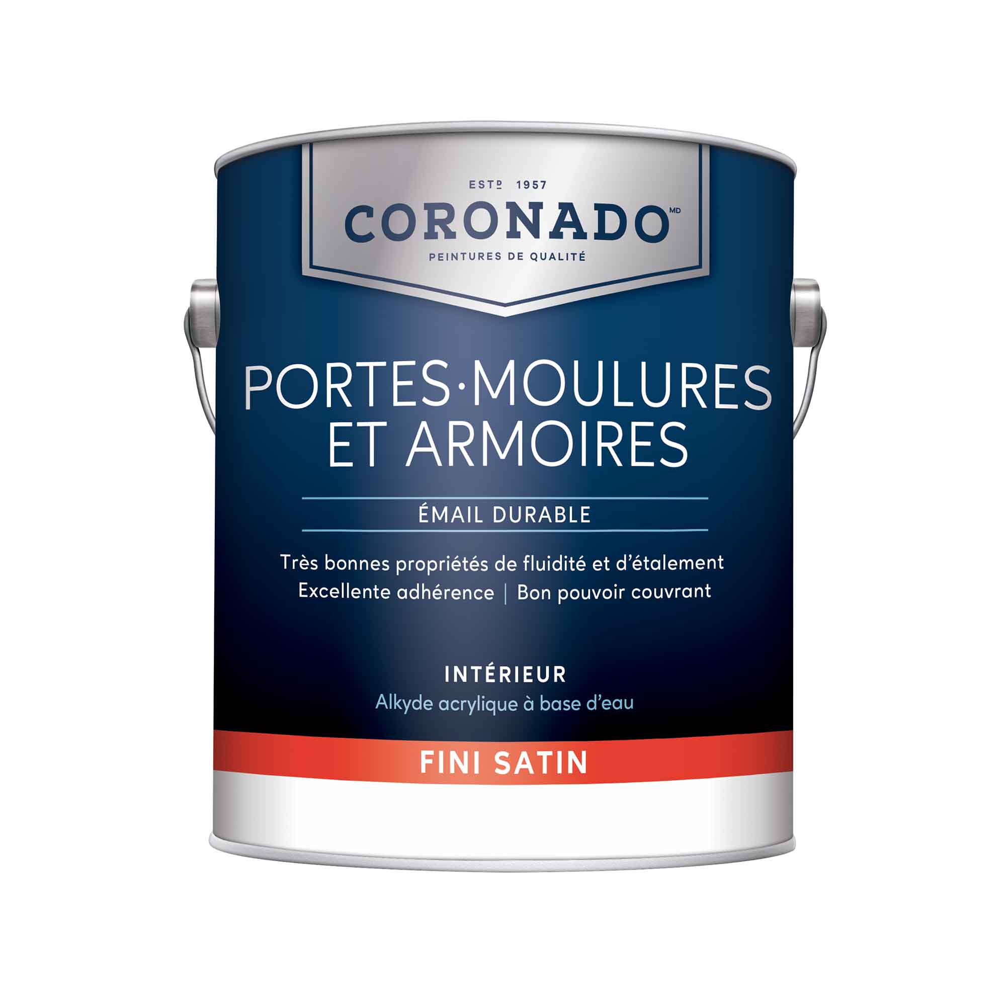 Peinture émail pour portes, moulures et armoires Coronado satin pastel, 3,79 L