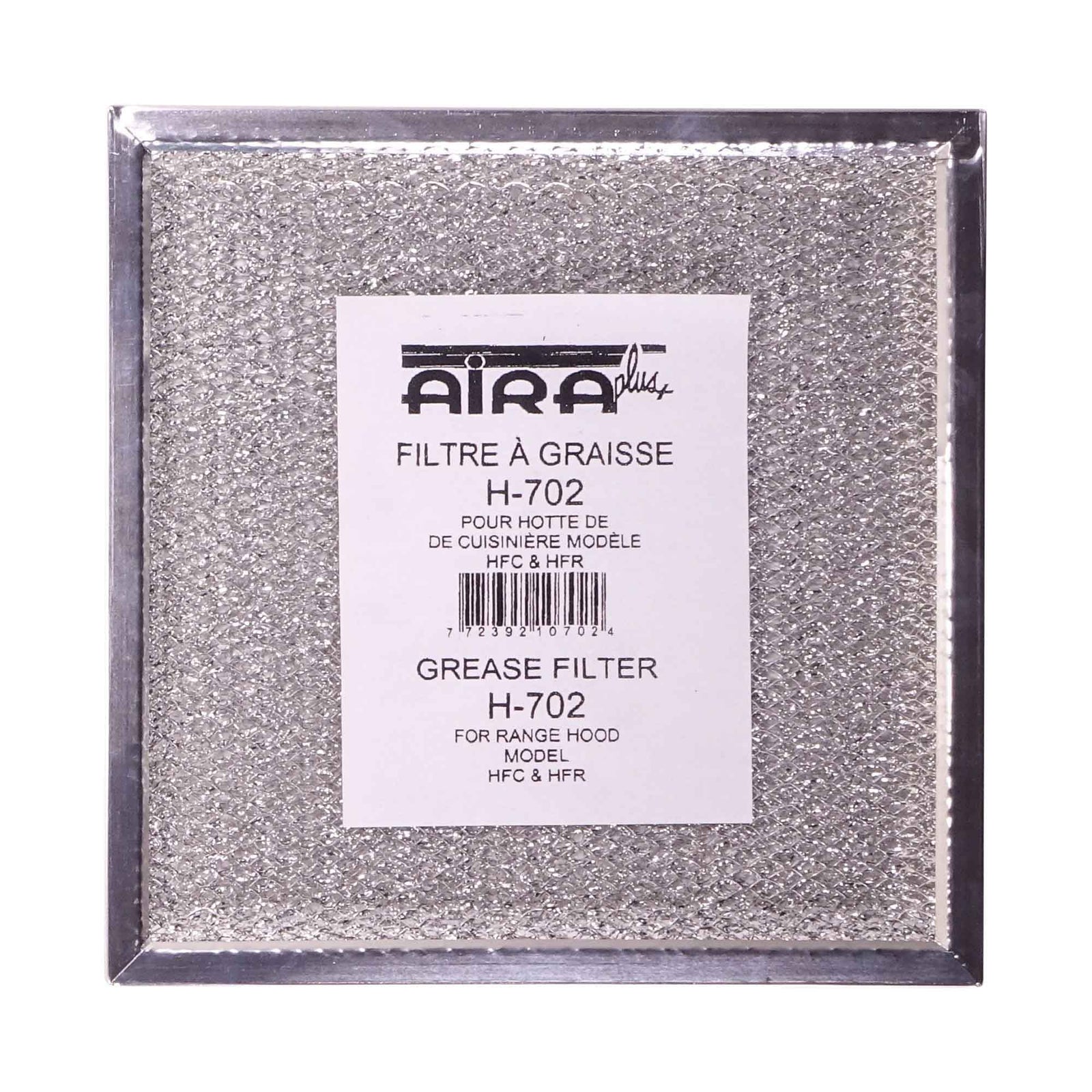 Filtre métallique pour hotte de cuisine, 9" x 9"