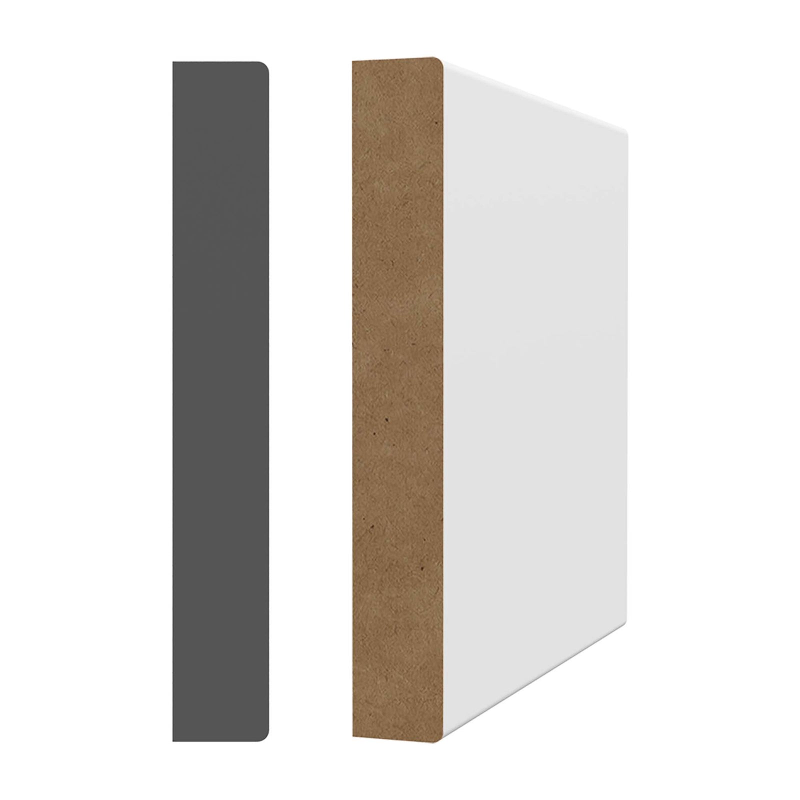 Plinthe en MDF avec apprêt blanc 1/2'' x 3-1/2'' x 8'
