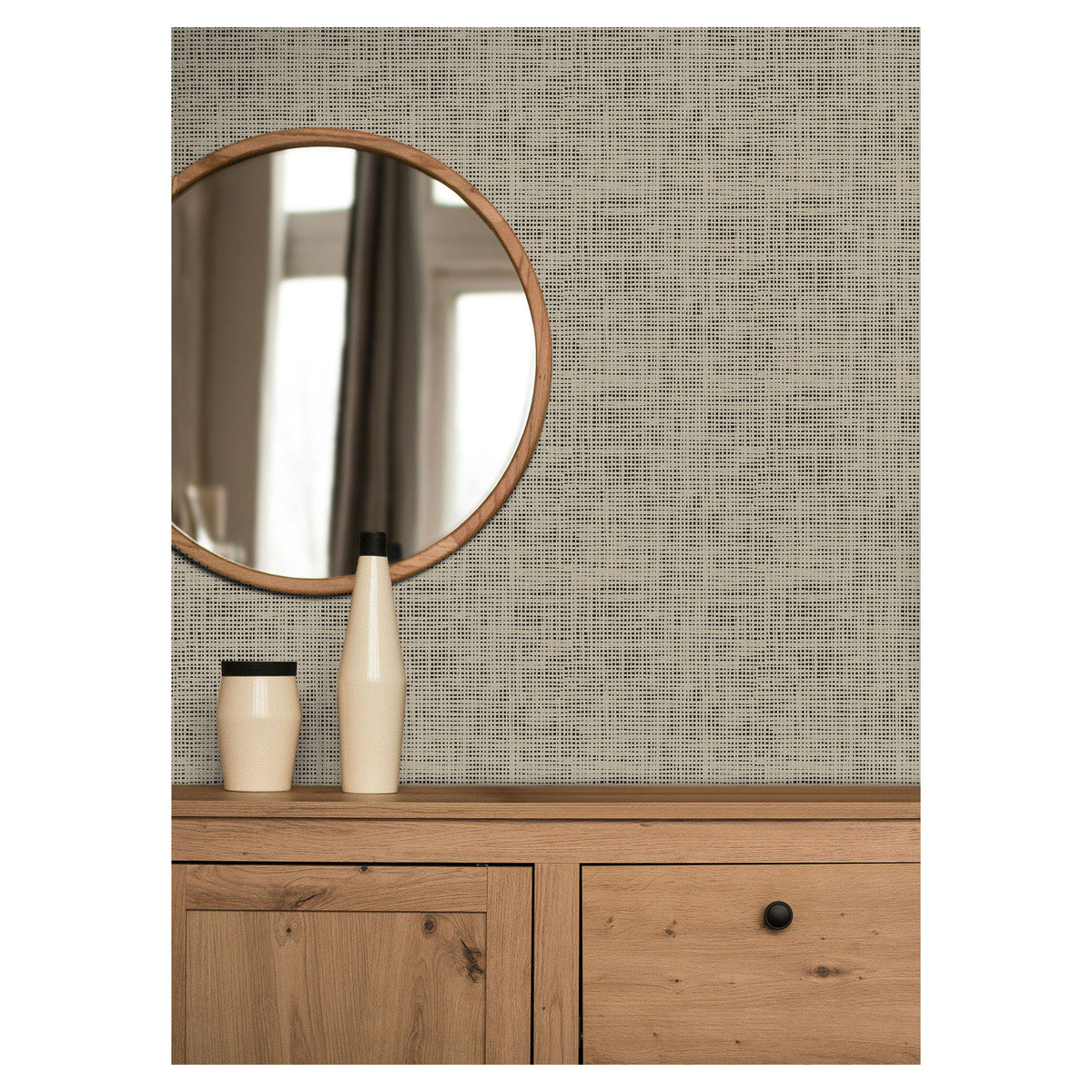 Papier peint autocollant Nolan, 20,5" x 18' (noir et beige)